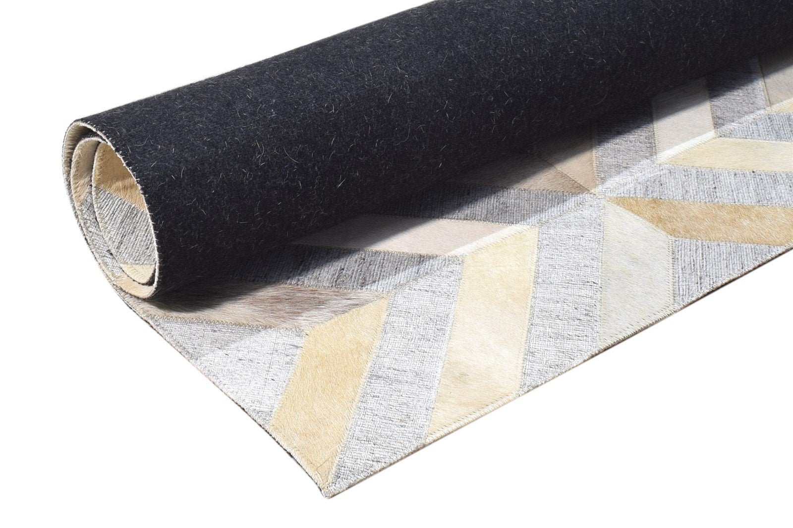 Leather / Cotton Beige Rug 4X4 Modern Hand Woven Moroccan Geometric Room Size 7865128321173