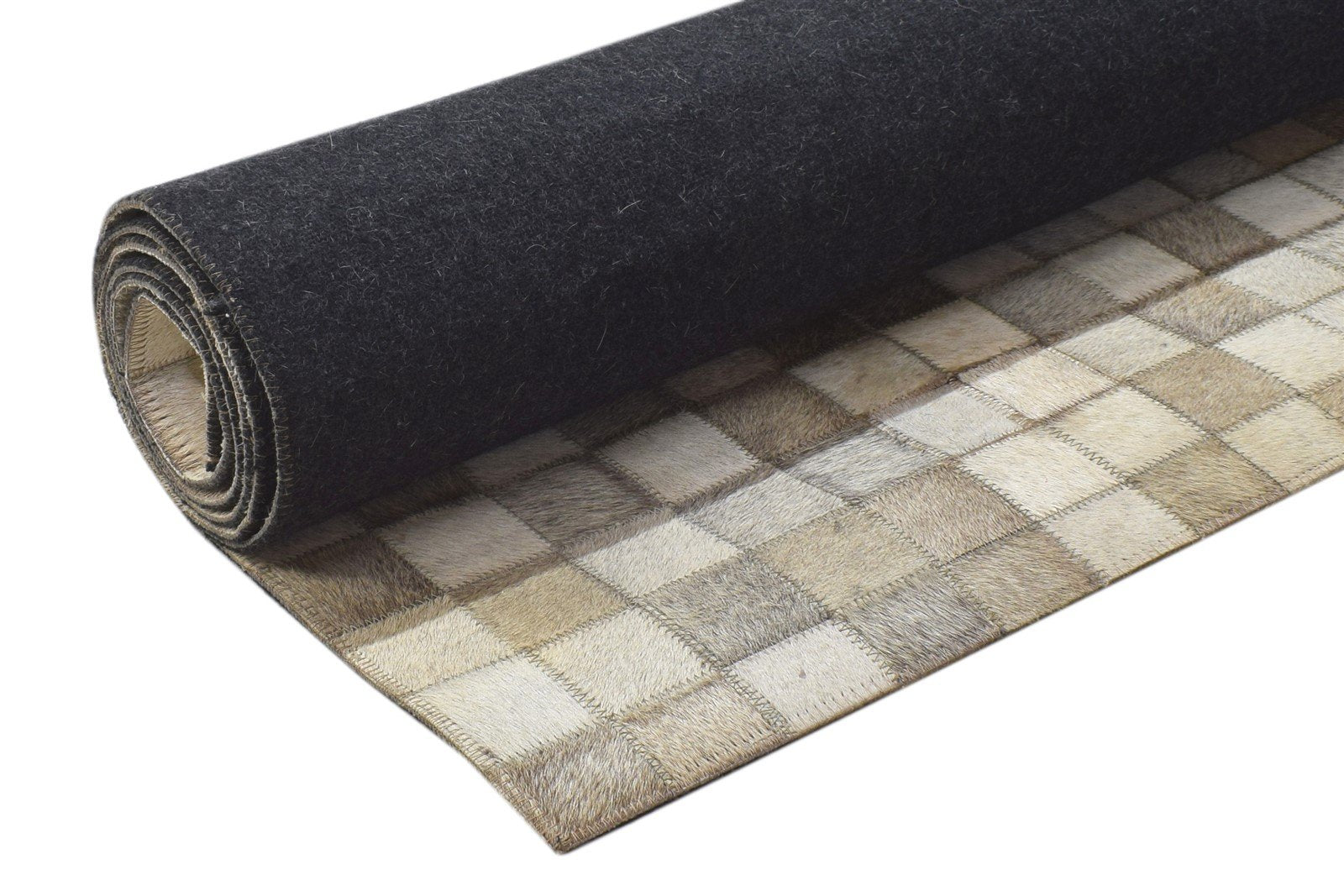 Leather / Cotton Beige Rug 5X7 Modern Hand Woven Geometric Room Size 7864115396757
