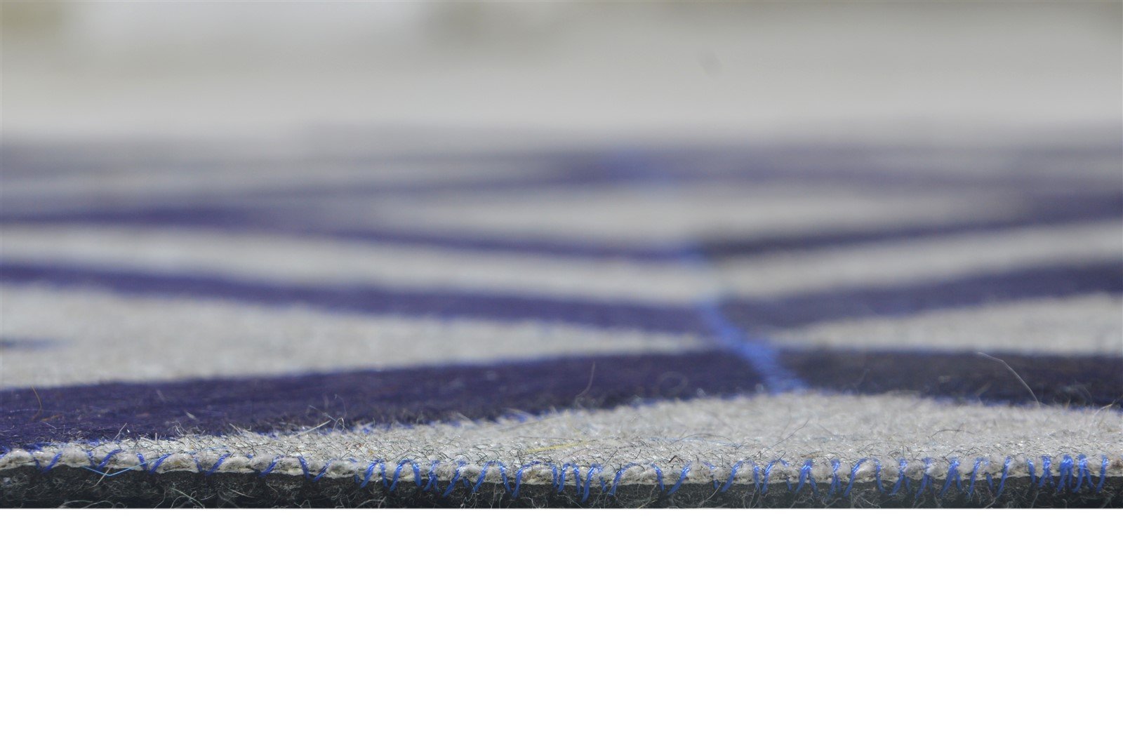 Leather / Cotton Blue Rug 3X9 Modern Hand Woven Moroccan Diamond Small Runner 7864365842581