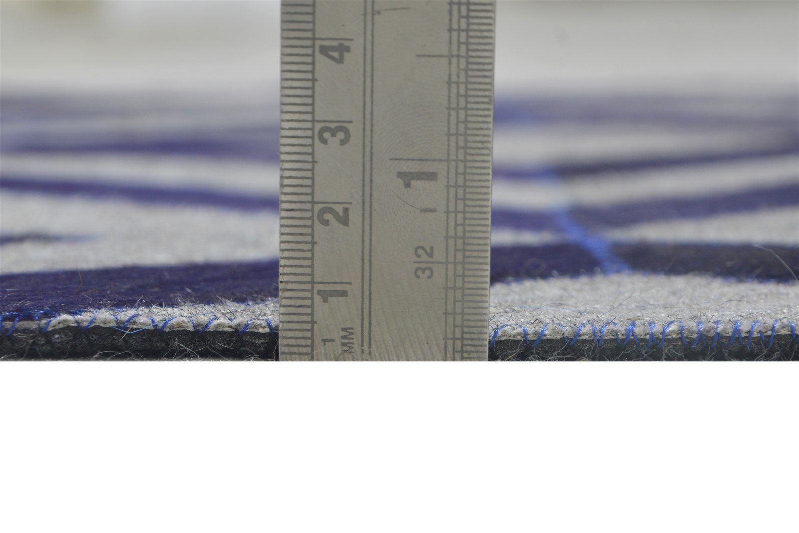 Leather / Cotton Blue Rug 3X9 Modern Hand Woven Moroccan Diamond Small Runner 7864365842581