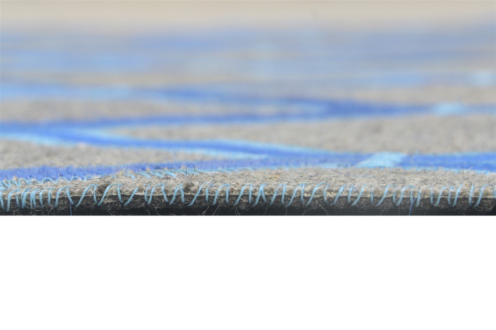Leather / Cotton Blue Rug 3X9 Modern Hand Woven Moroccan Trellis Room Size 7864436261013