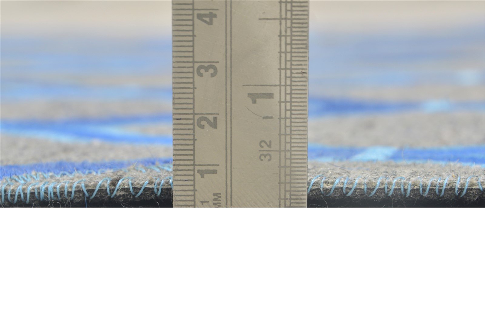 Leather / Cotton Blue Rug 3X9 Modern Hand Woven Moroccan Trellis Room Size 7864436261013