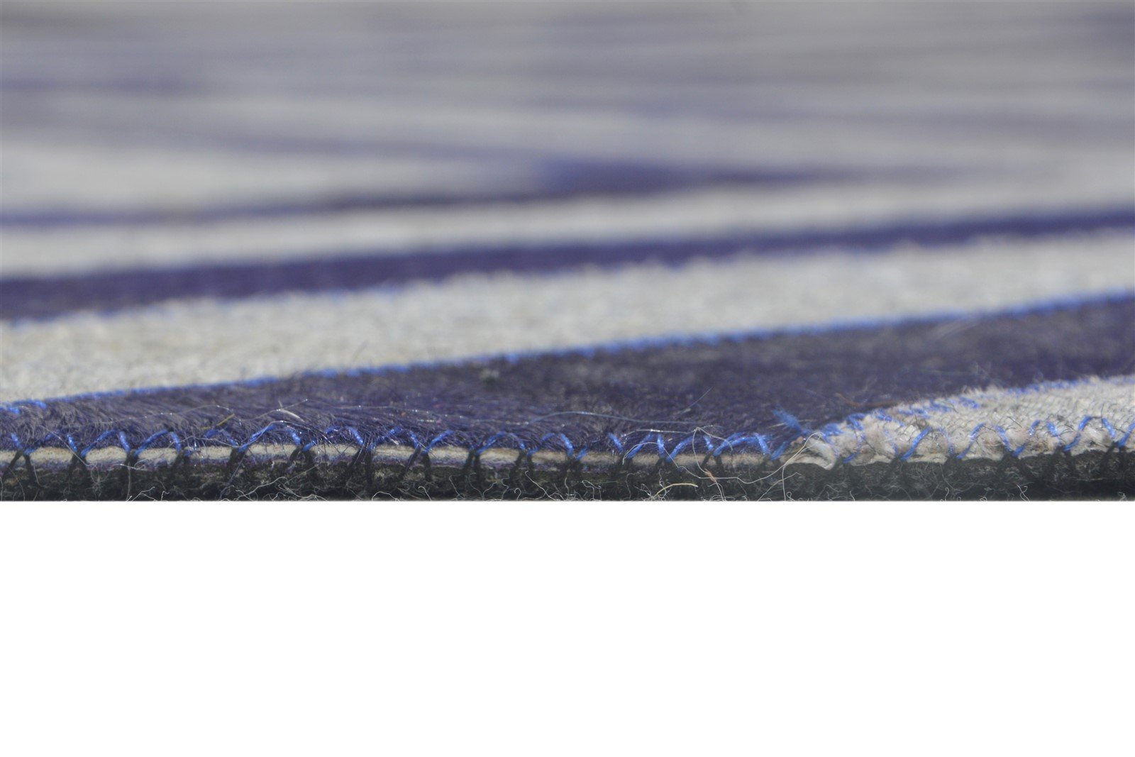Leather / Cotton Blue Rug 6X6 Modern Hand Woven Moroccan Diamond Room Size 7864865620117