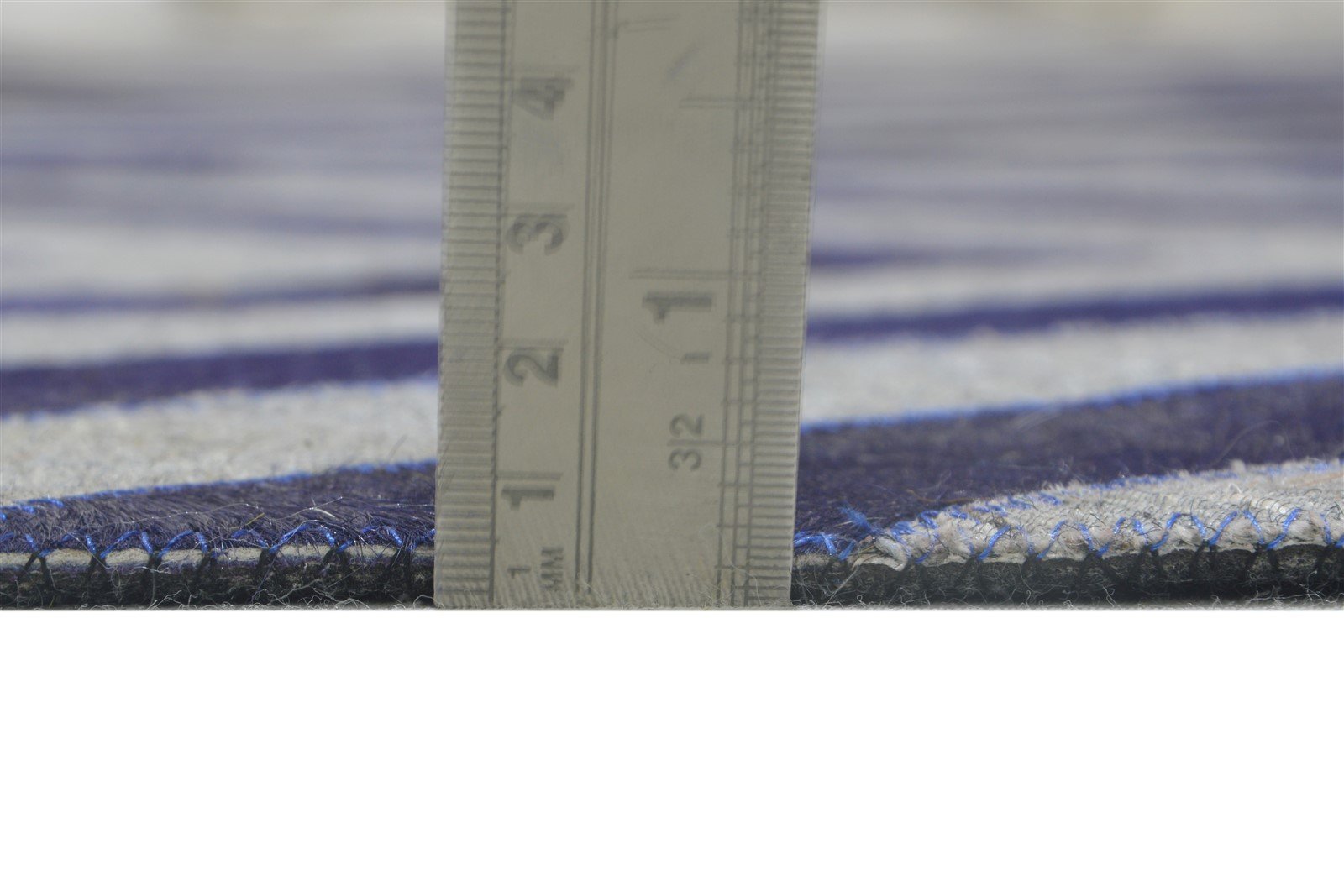 Leather / Cotton Blue Rug 6X6 Modern Hand Woven Moroccan Diamond Room Size 7864865620117