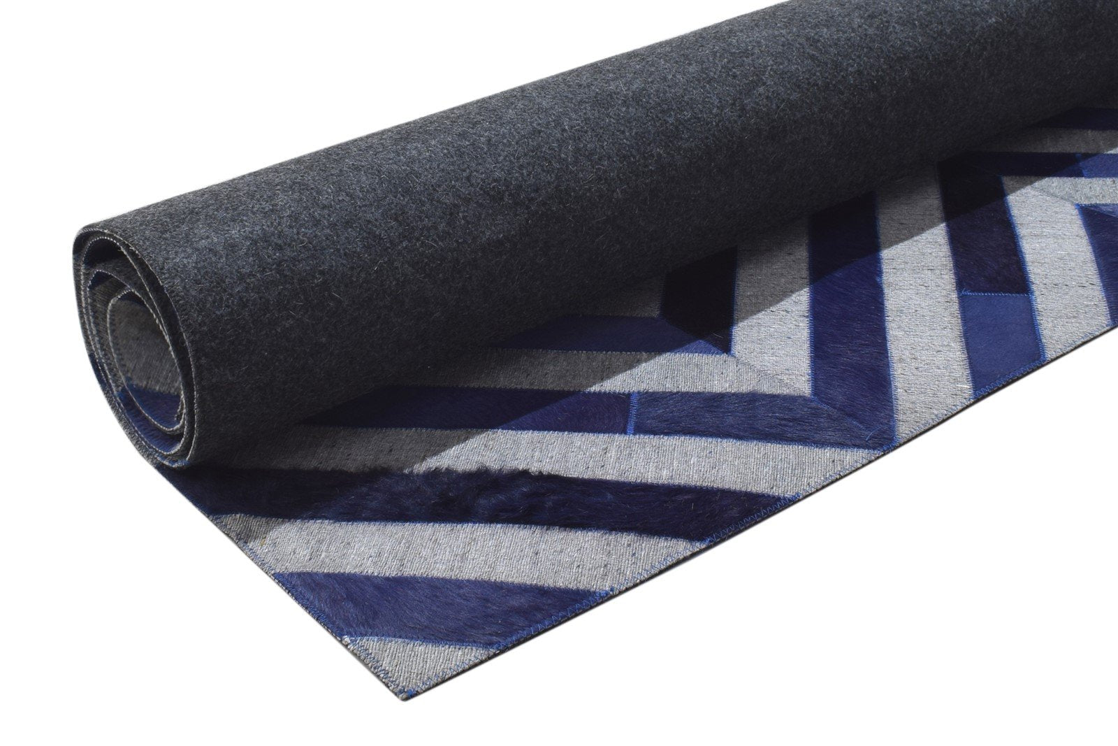 Leather / Cotton Blue Rug 6X6 Modern Hand Woven Moroccan Diamond Room Size 7864865620117