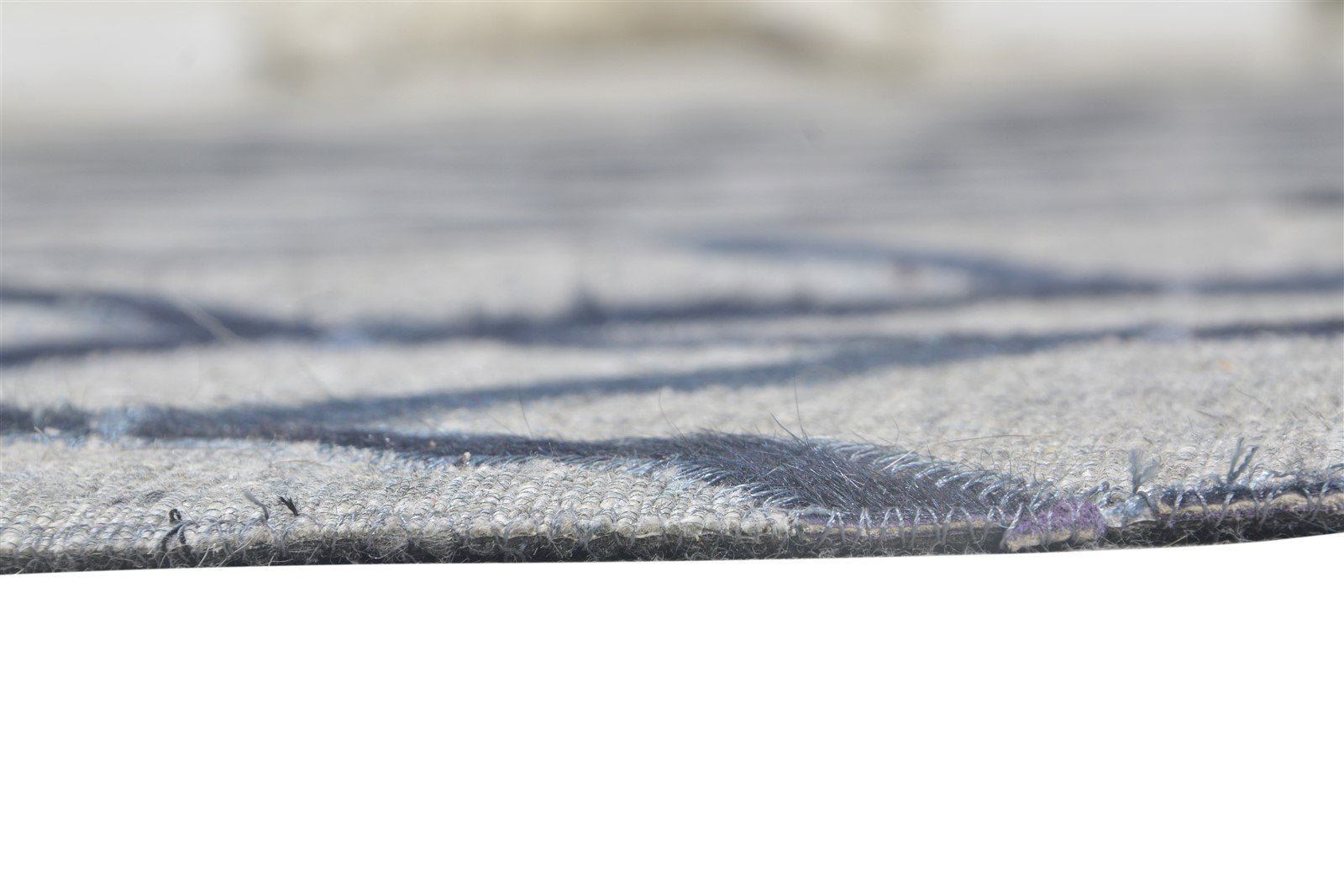 Leather / Cotton Blue Rug 6X6 Modern Hand Woven Moroccan Trellis Room Size 7864915132565