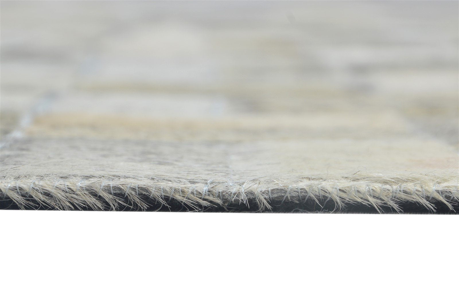 Leather / Cotton Grey Rug 5X8 Modern Hand Woven Scandinavian Geometric Room Size 7864115986581