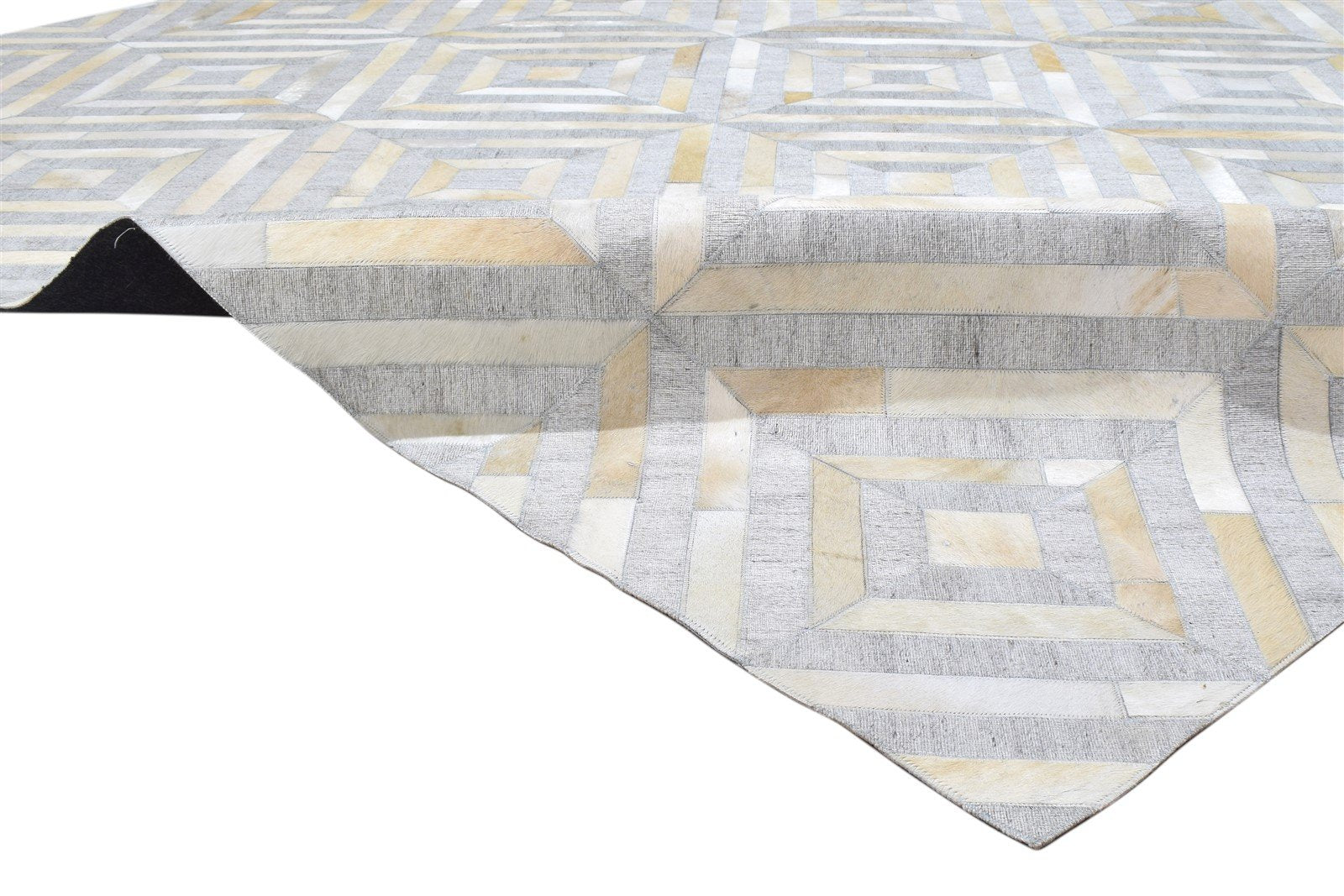 Leather Cotton Grey Rug 9X9 Modern Hand Woven Scandinavian Diamond Extra Large 7864092393621
