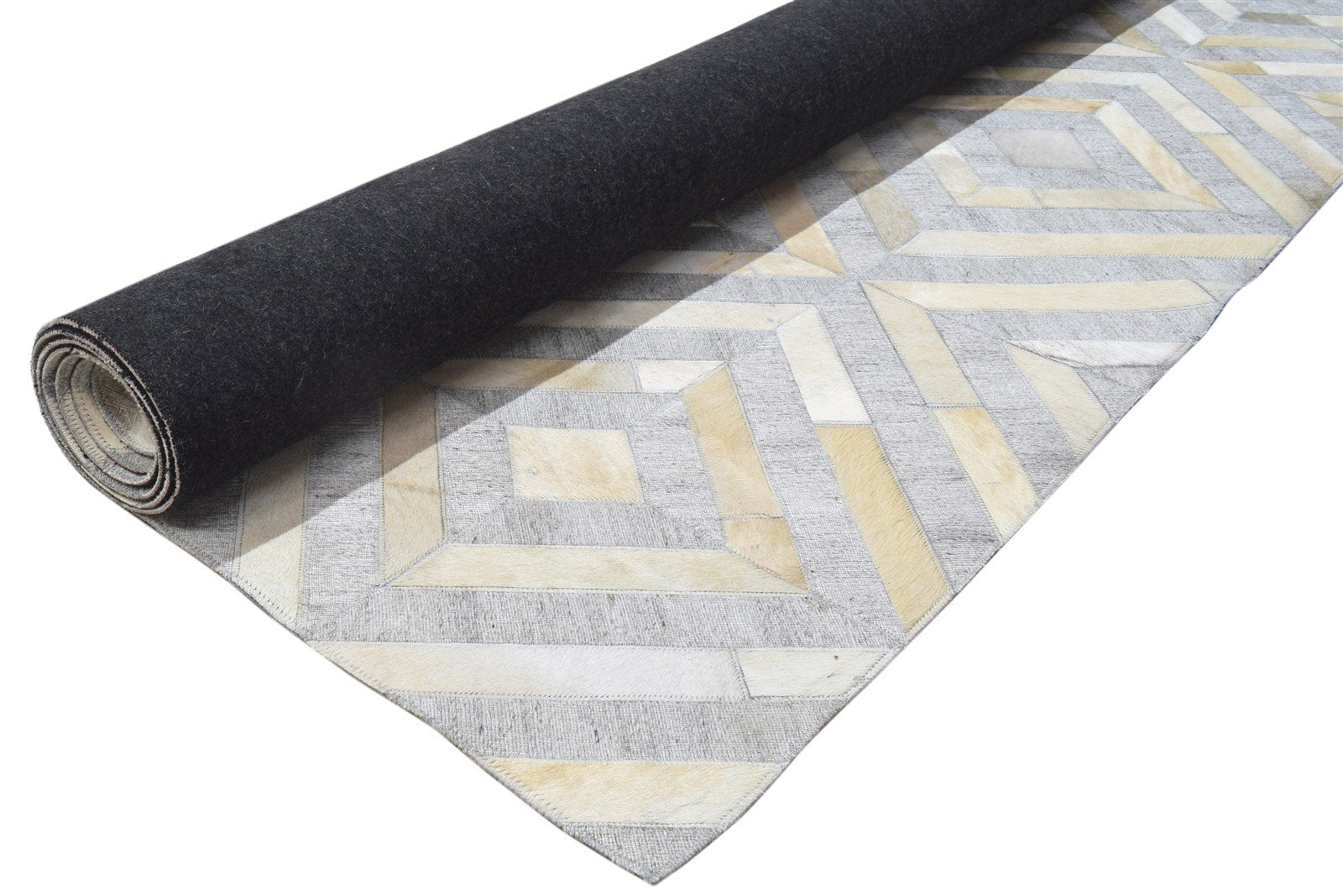 Leather Cotton Grey Rug 9X9 Modern Hand Woven Scandinavian Diamond Extra Large 7864092393621