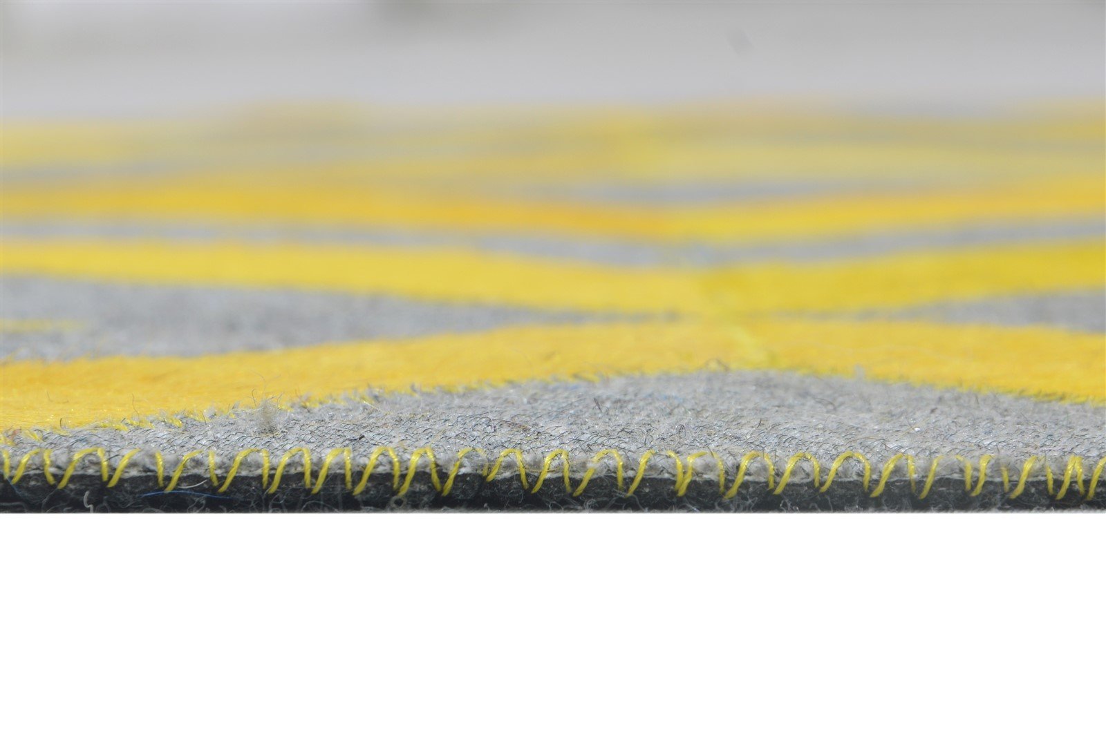 Leather / Cotton Yellow Rug 3X9 Modern Hand Woven Moroccan Diamond Small Carpet 7864364630165