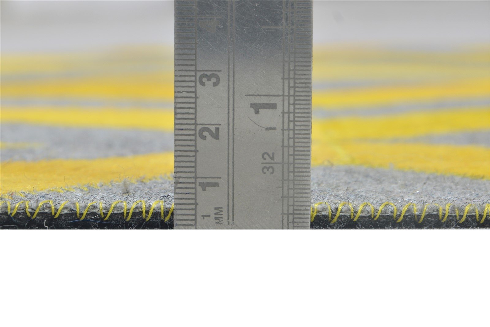 Leather / Cotton Yellow Rug 3X9 Modern Hand Woven Moroccan Diamond Small Carpet 7864364630165