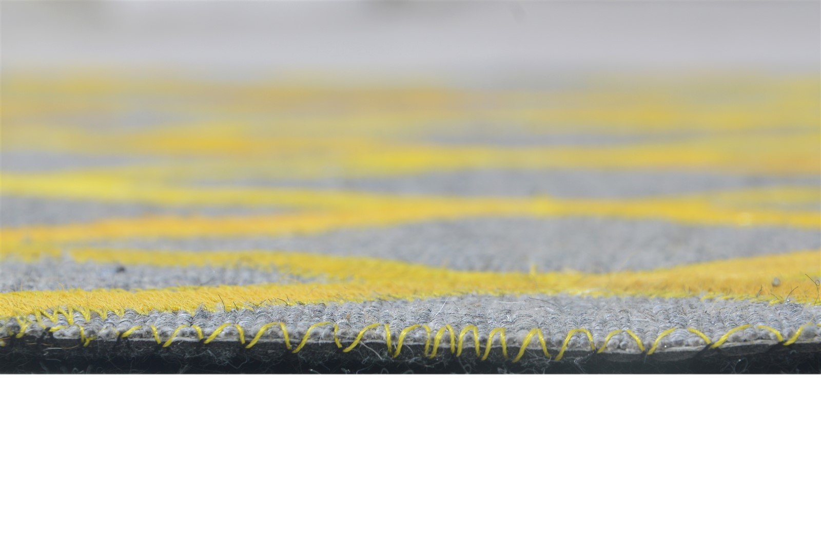 Leather / Cotton Yellow Rug 3X9 Modern Hand Woven Moroccan Trellis Small Carpet 7864363876501