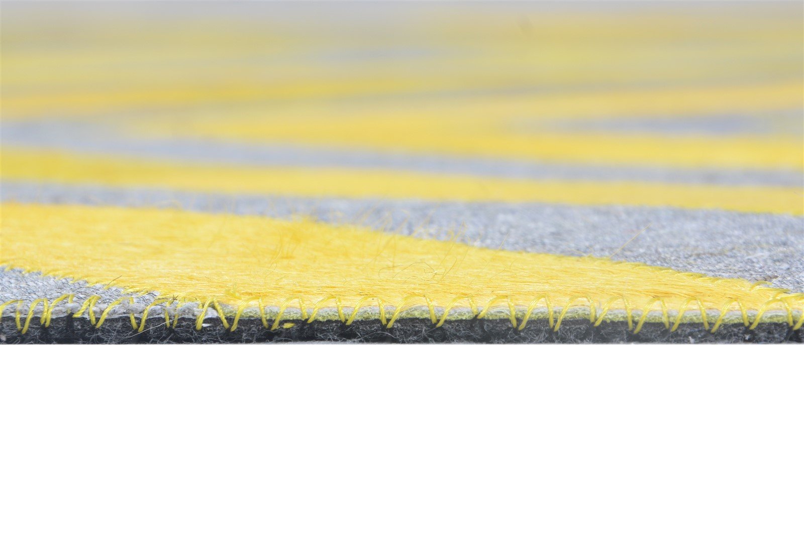 Leather / Cotton Yellow Rug 5X8 Modern Hand Woven Moroccan Diamond Room Size 7864369053845