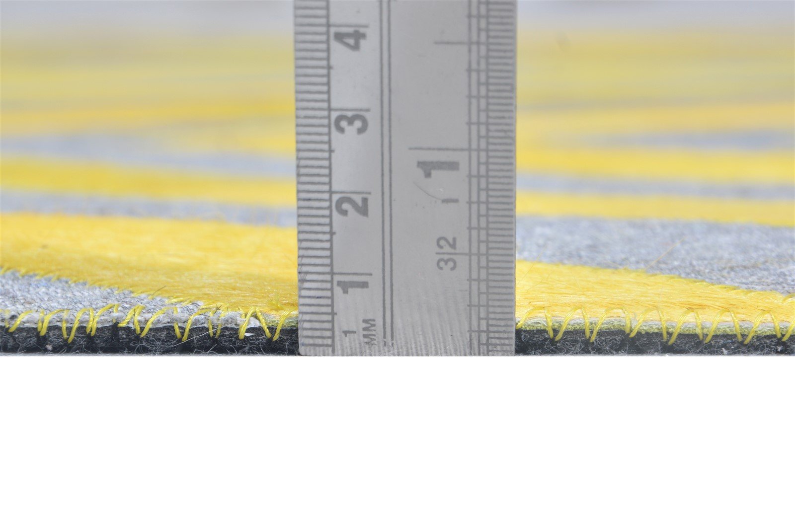 Leather / Cotton Yellow Rug 5X8 Modern Hand Woven Moroccan Diamond Room Size 7864369053845