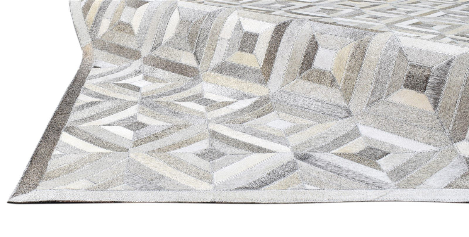 Leather Grey Rug 6' X 9' Modern Hand Woven Scandinavian Diamond Room Size Carpet 7860682129557