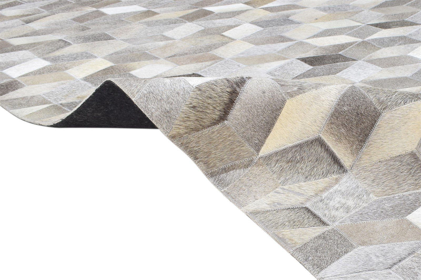 Leather Grey Rug 8' X 10' Modern Hand Woven Scandinavian Geometric Large Carpet 7864783274133