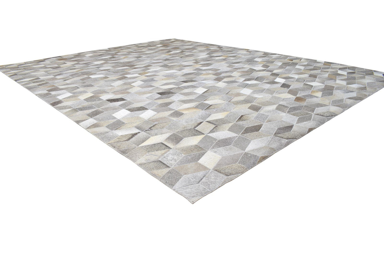 Leather Grey Rug 8' X 10' Modern Hand Woven Scandinavian Geometric Large Carpet 7864783274133