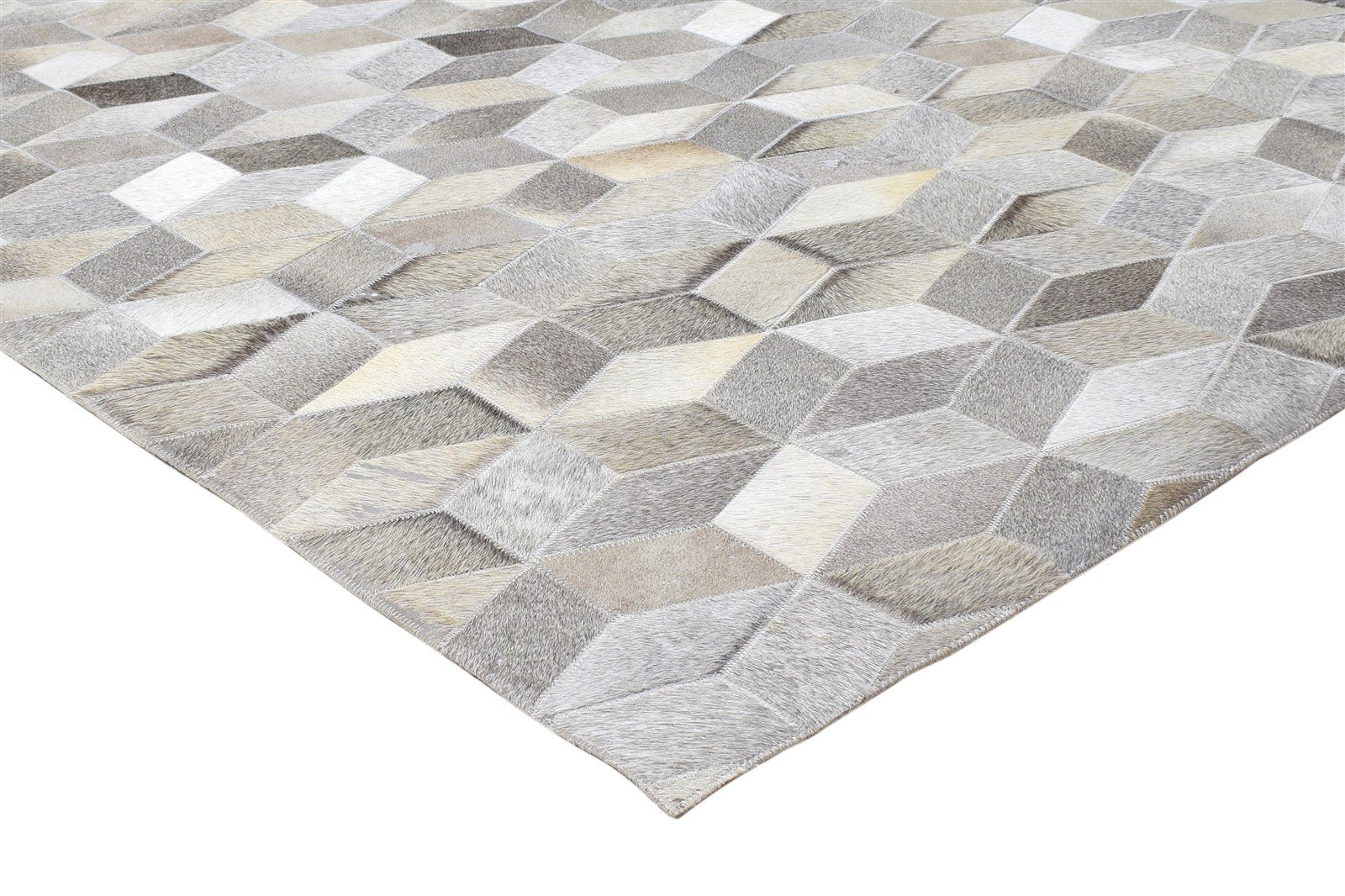 Leather Grey Rug 8' X 10' Modern Hand Woven Scandinavian Geometric Large Carpet 7864783274133