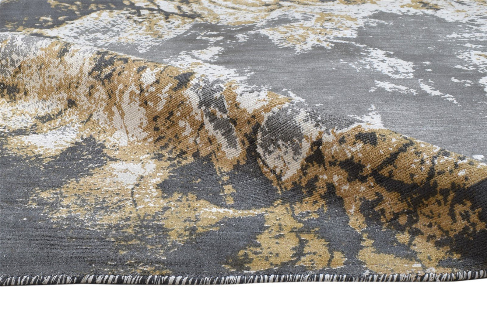 Lucina 4' X 6' Rug Silk Dark Grey Modern Hand Woven Indian Abstract 7864162648213