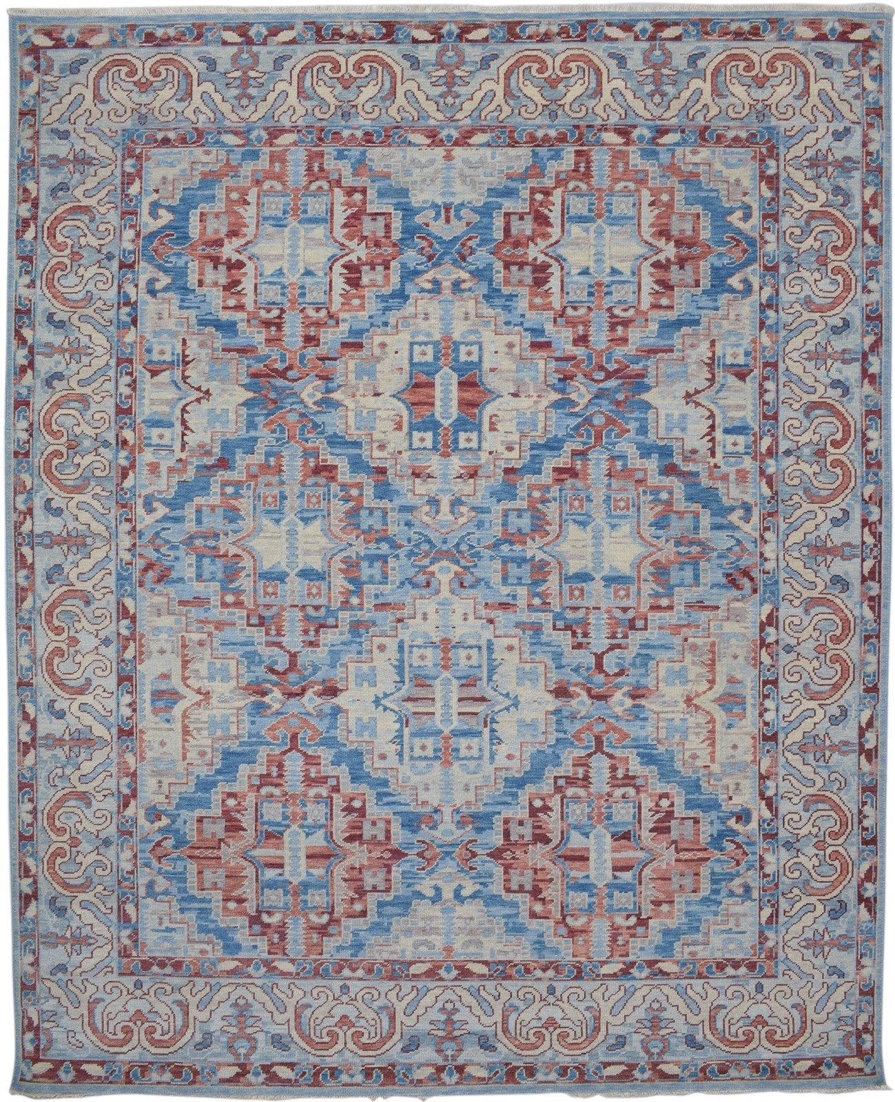 Mala Red Wool Rug 8' X 10' Modern Hand Knotted Kazak Oriental 7860688781461