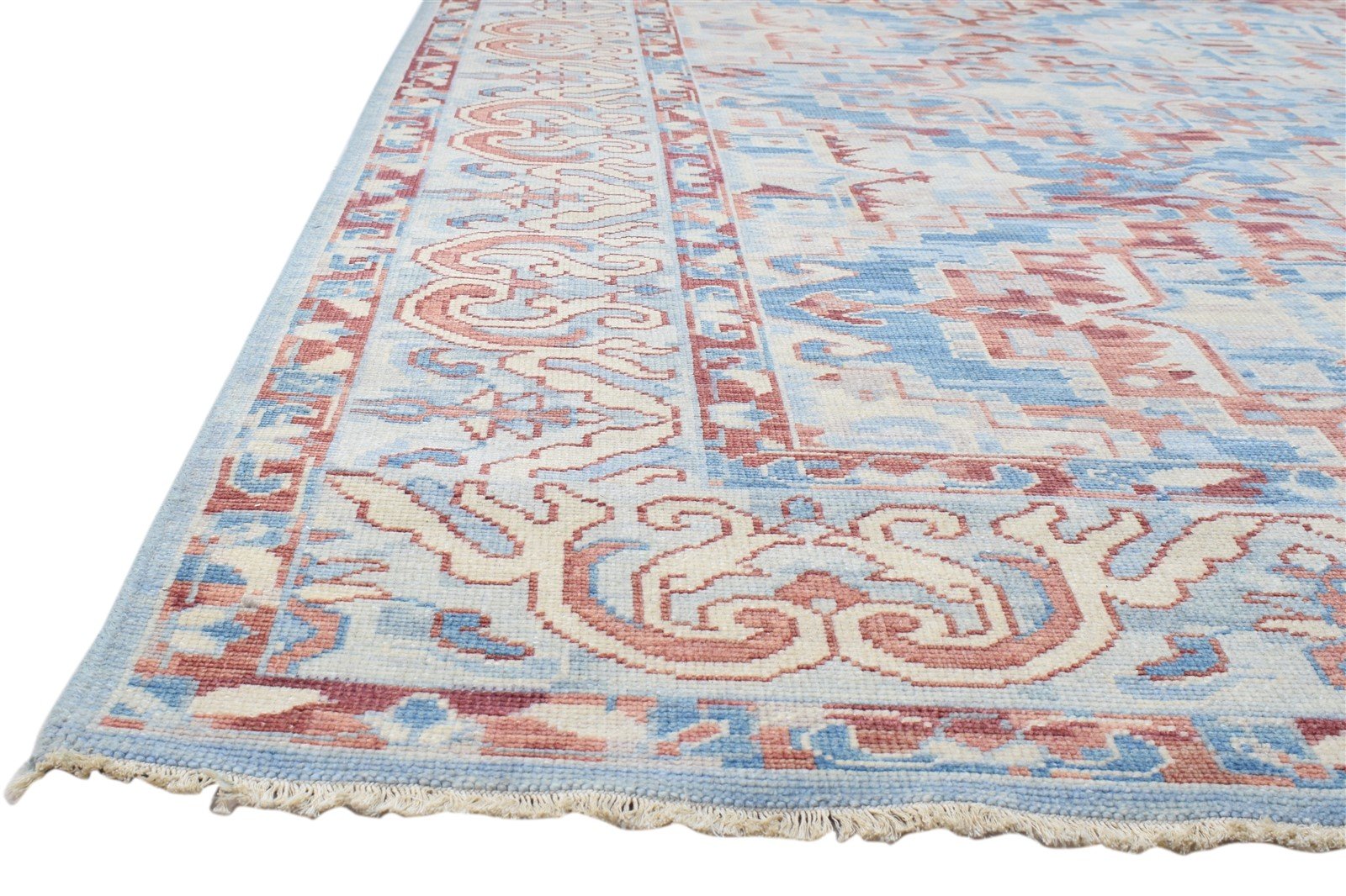 Mala Red Wool Rug 8' X 10' Modern Hand Knotted Kazak Oriental 7860688781461