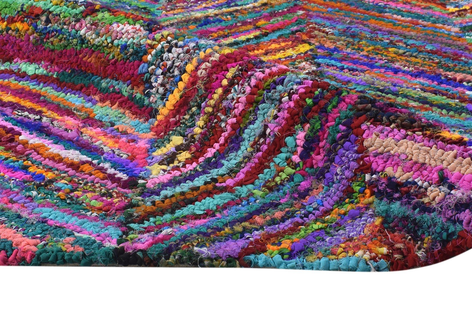 Marcellina Colorful Cotton Polyester Rug 5X8 Modern Hand Tufted Bohemian Chevron 7865131532437