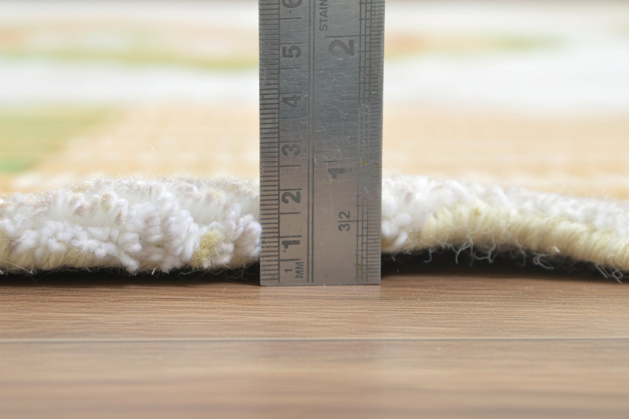 Matilda Green Scalloped Handmade Rust Plaid Rug – Modern Checkered Area Rug 9081810518165