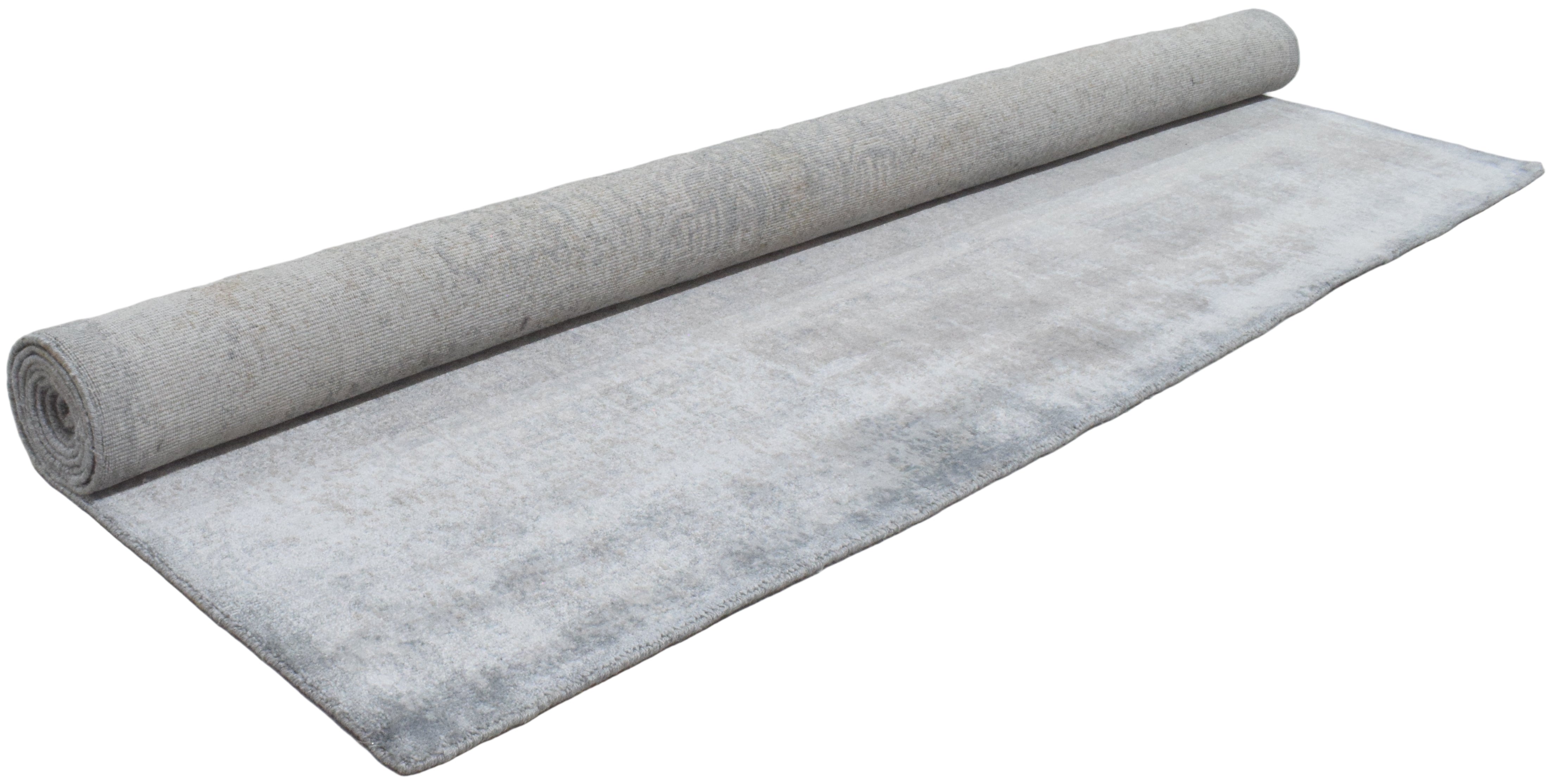 Merrin Handmade Abstract Loom Knotted Silk Like Wool Visose Blue Rug 8921093308565