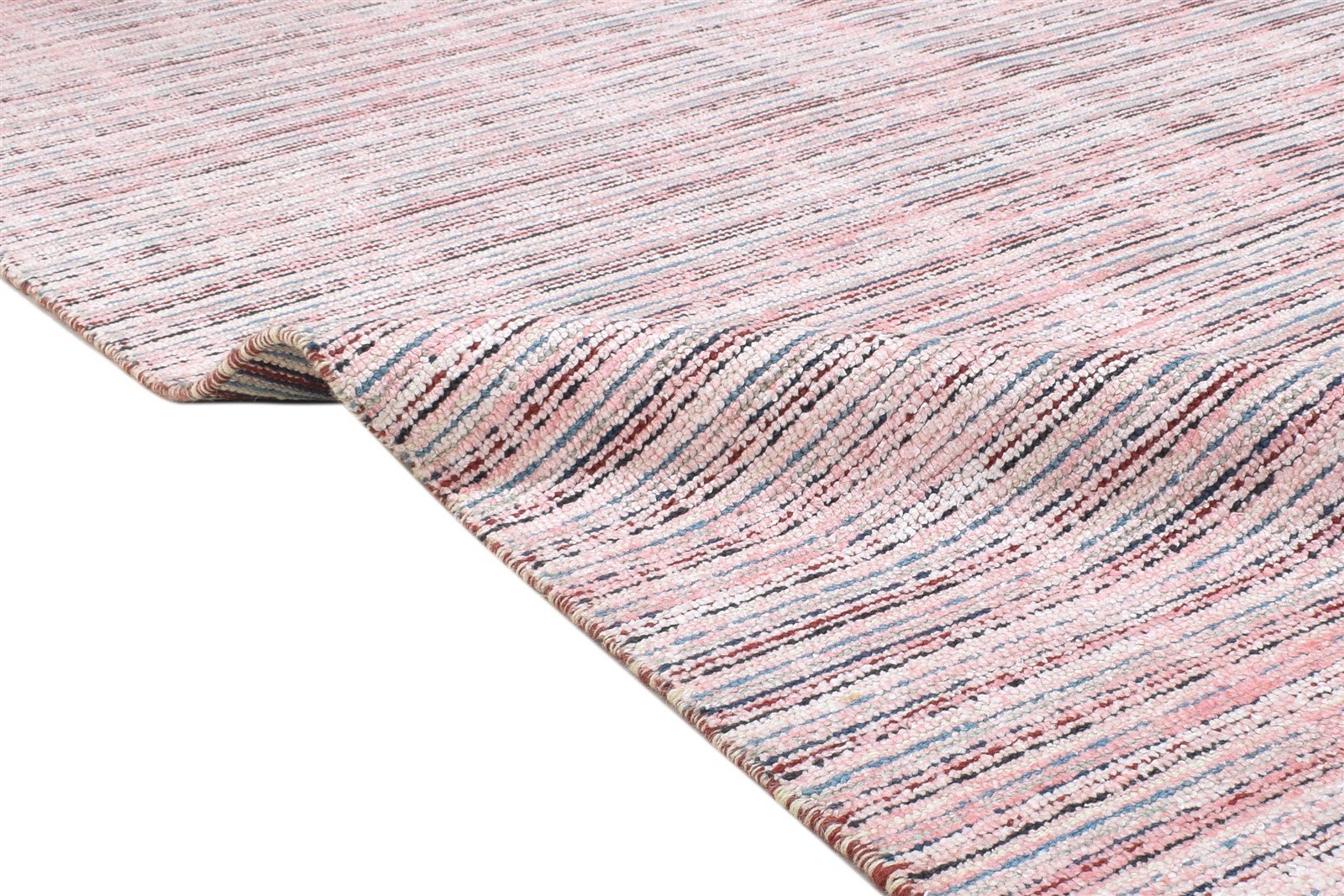 Mignon 5' X 7' Rug Silk Pink Modern Handloom Scandinavian Striped   7864152817813
