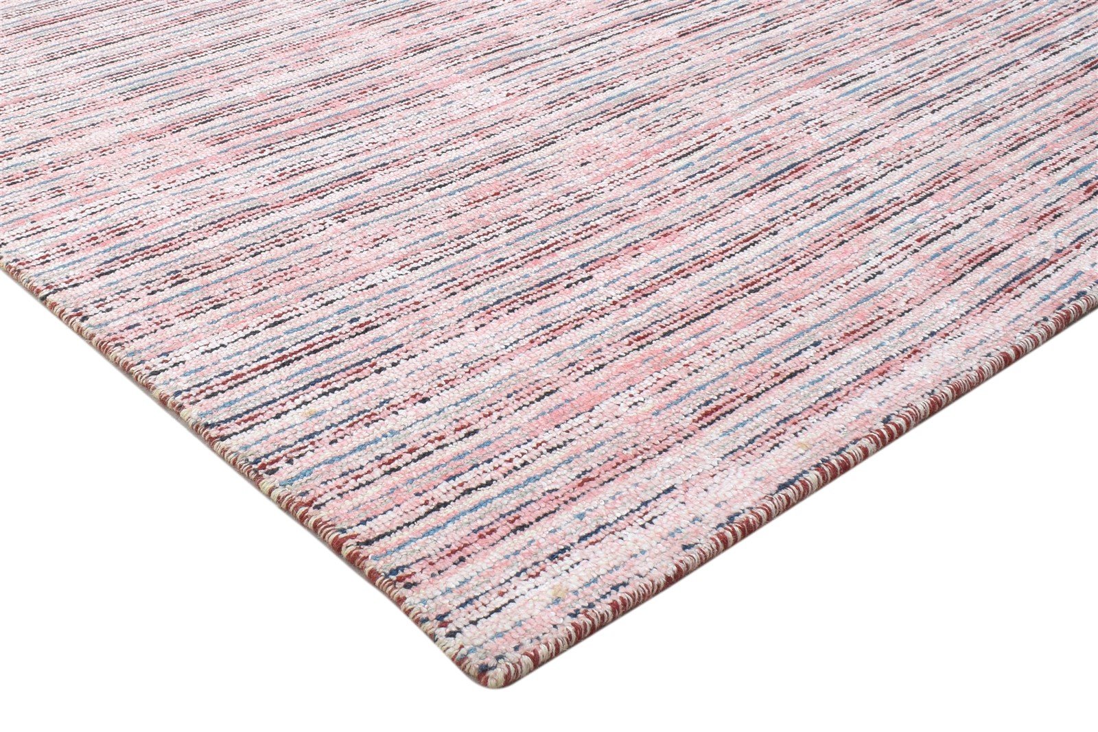 Mignon 5' X 7' Rug Silk Pink Modern Handloom Scandinavian Striped   7864152817813