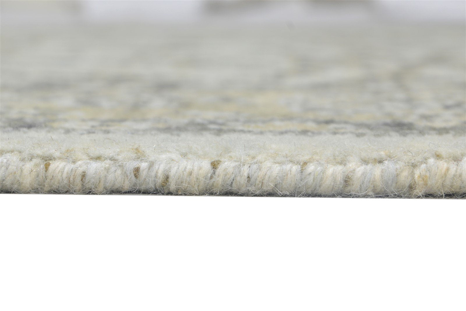 Minne Jacquard Loom Cream Wool Silk Rug 5X8 Modern Oushak Oriental   7864145281173