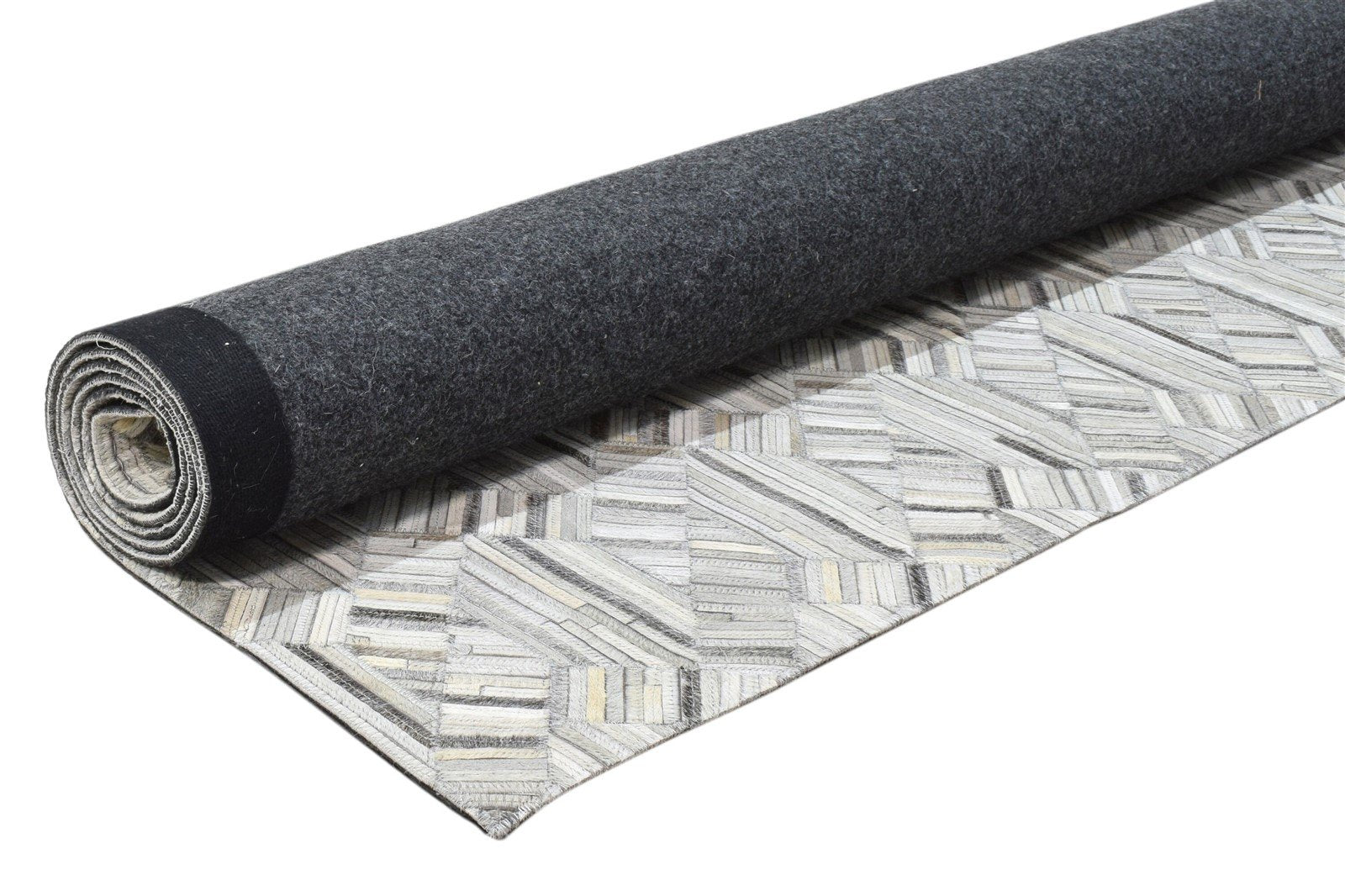 Modern Cowhide Rug, Large Patchwork Leather Rug, Grey Area Rug Carpet 8620216713365