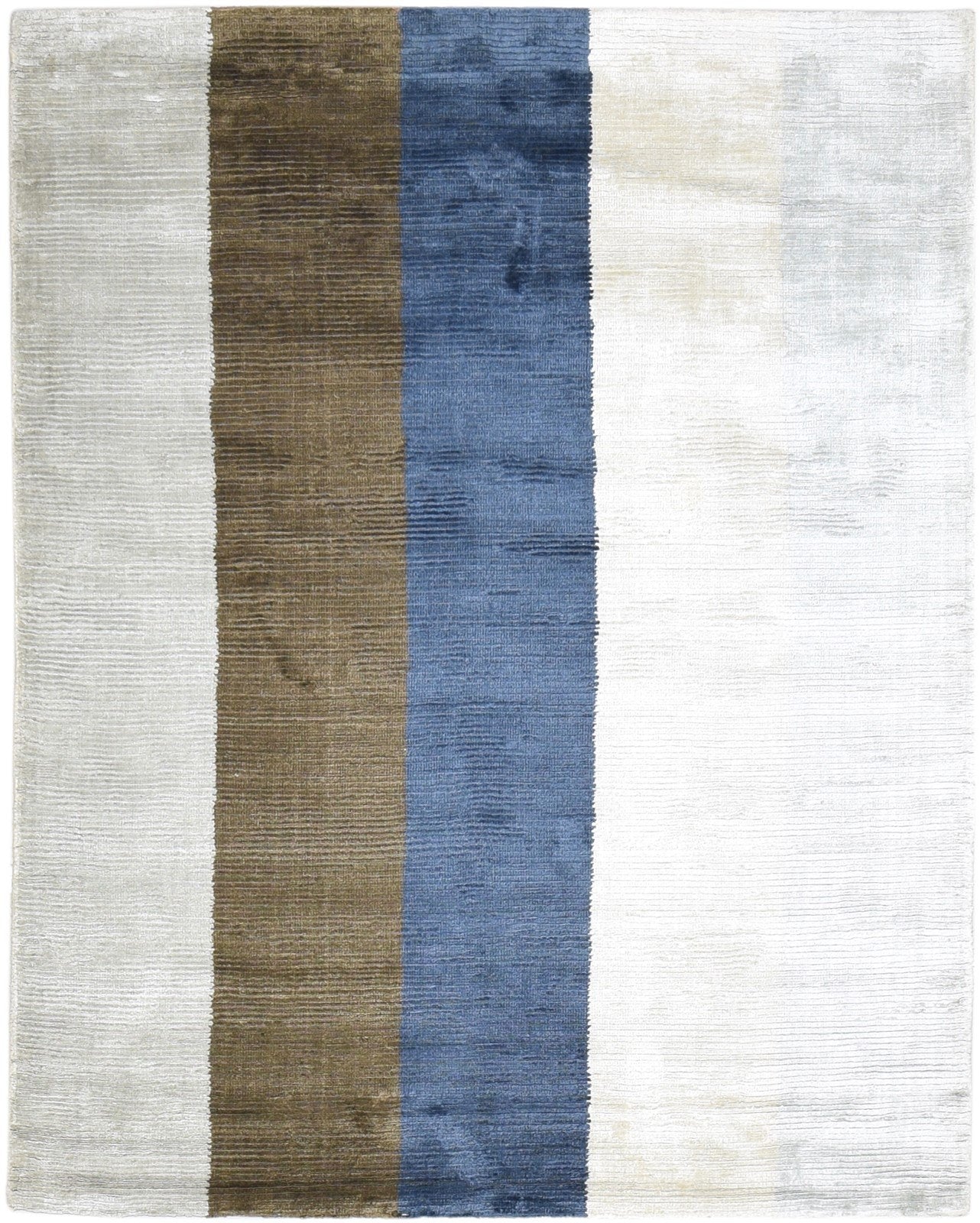 Multi Color Silk Rug 5' X 6' Modern Handloom Bohemian Striped Room Size Carpet 7864443207829
