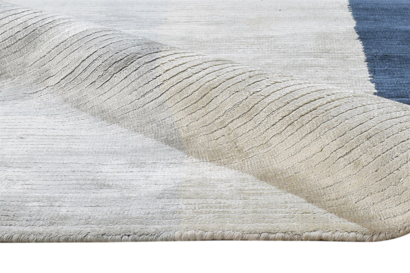 Multi Color Silk Rug 5' X 6' Modern Handloom Bohemian Striped Room Size Carpet 7864443207829