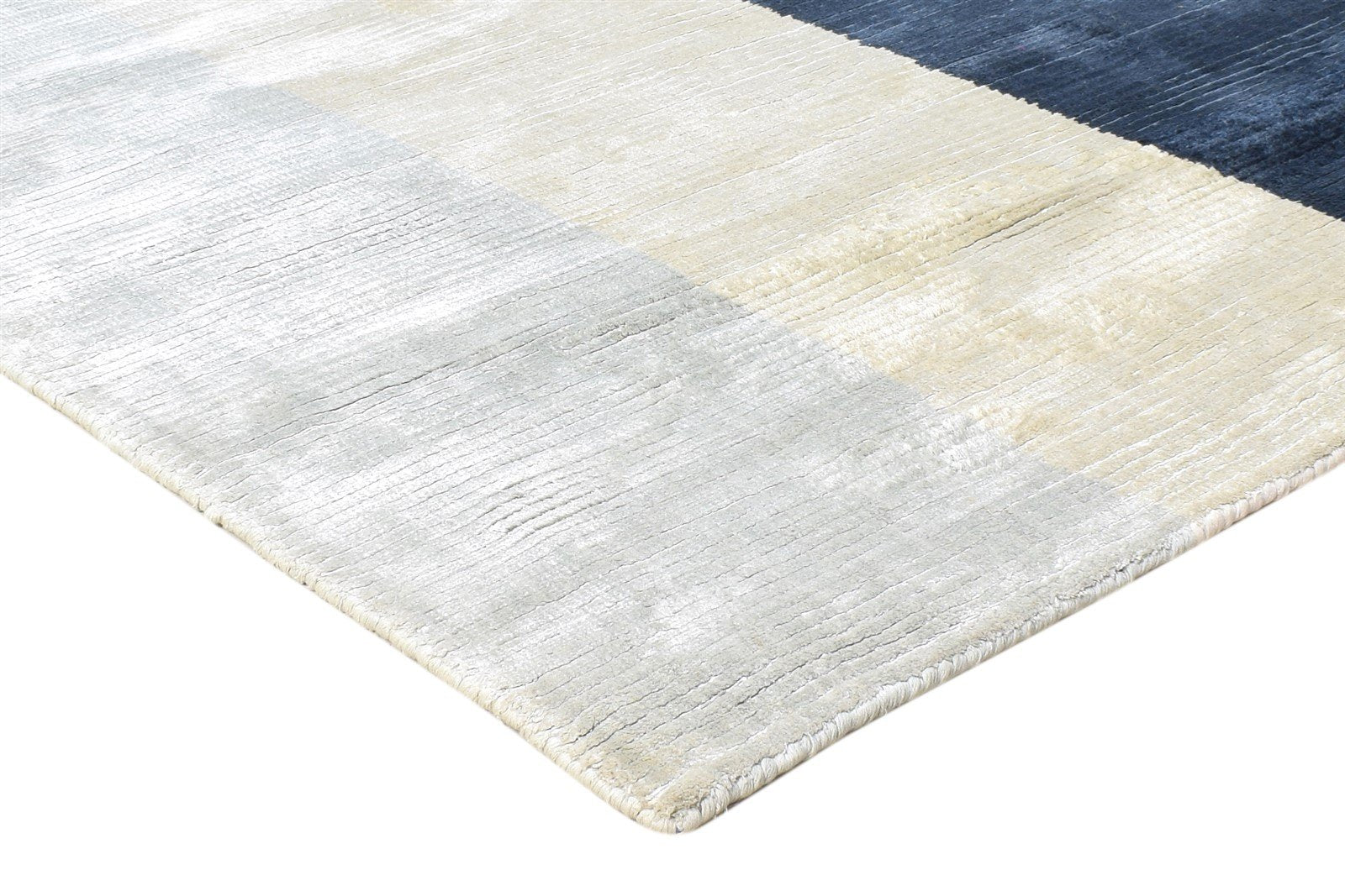 Multi Color Silk Rug 5' X 6' Modern Handloom Bohemian Striped Room Size Carpet 7864443207829