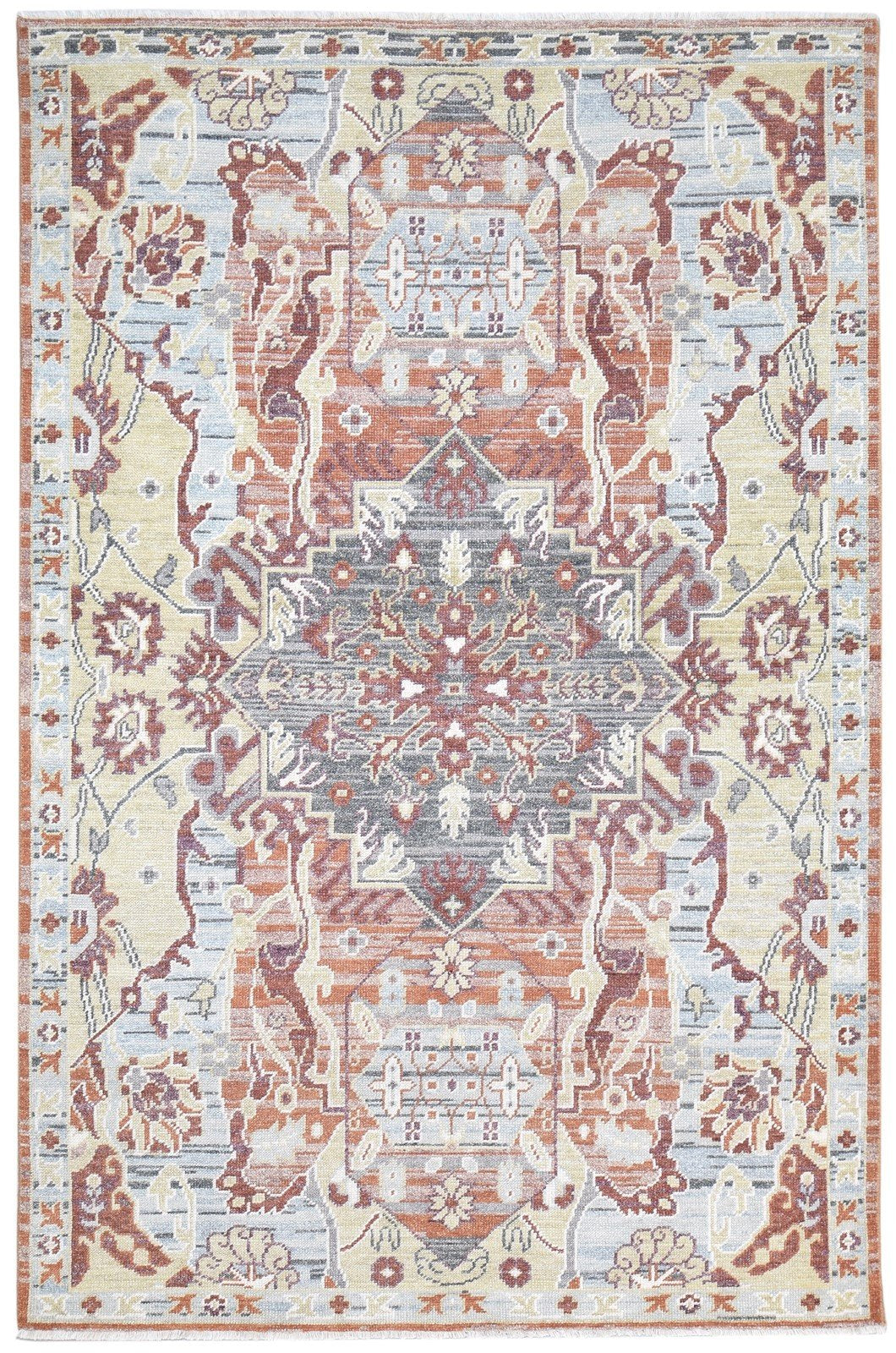 Rhetta Multi Color Silk Rug 6X9 Persian Hand Knotted Kazak Oriental 7864798085269