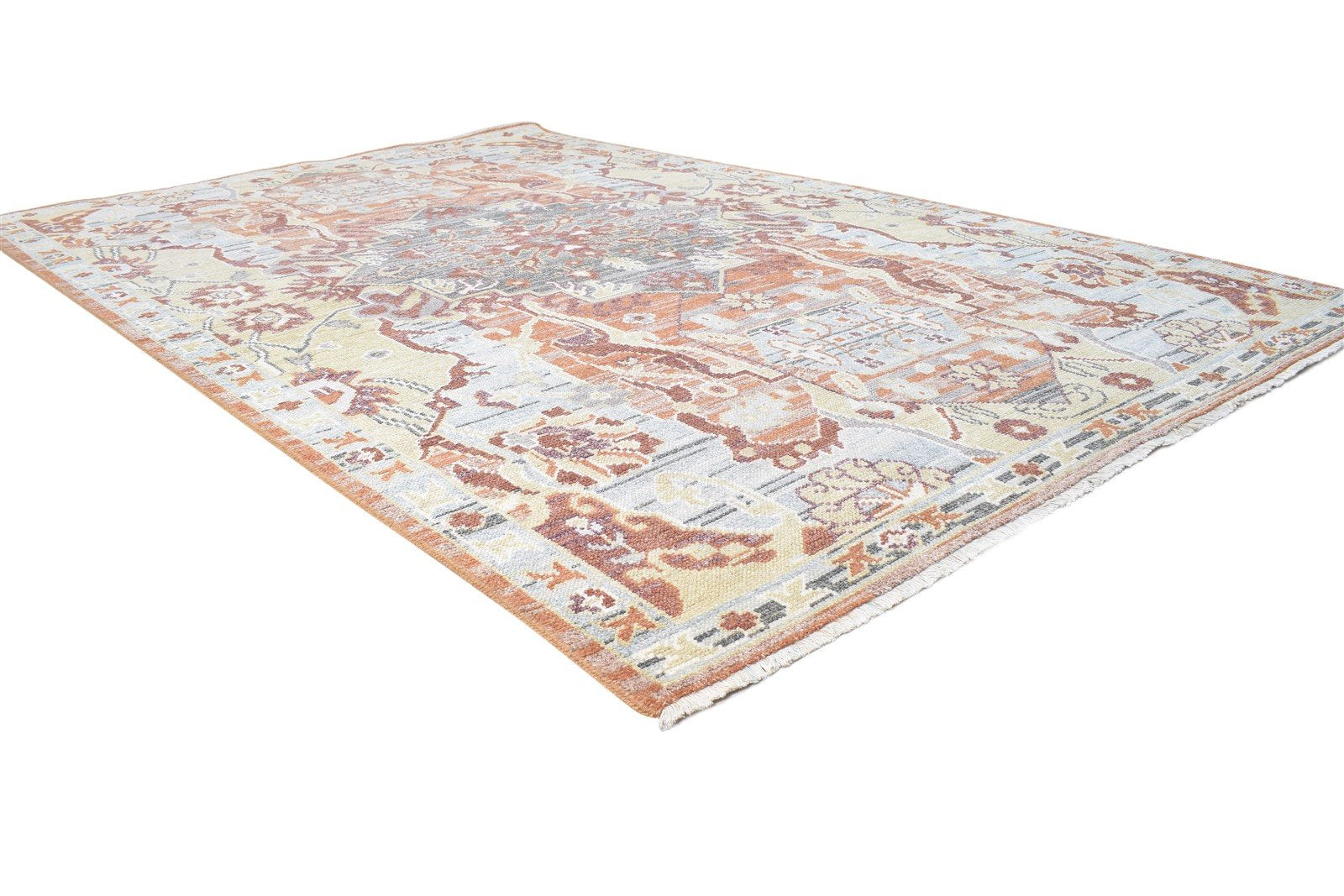 Rhetta Multi Color Silk Rug 6X9 Persian Hand Knotted Kazak Oriental 7864798085269