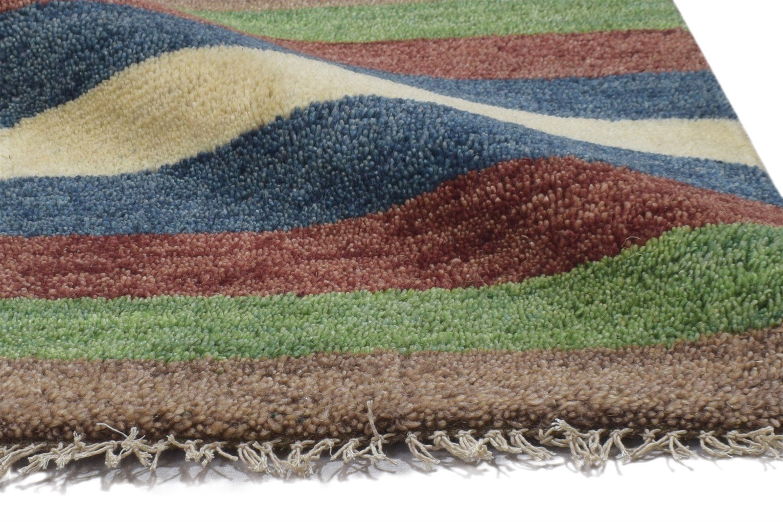 Multi Color Wool Rug 1X2 Persian Hand Knotted Gabbeh Southwestern Small Carpet 7864204296341