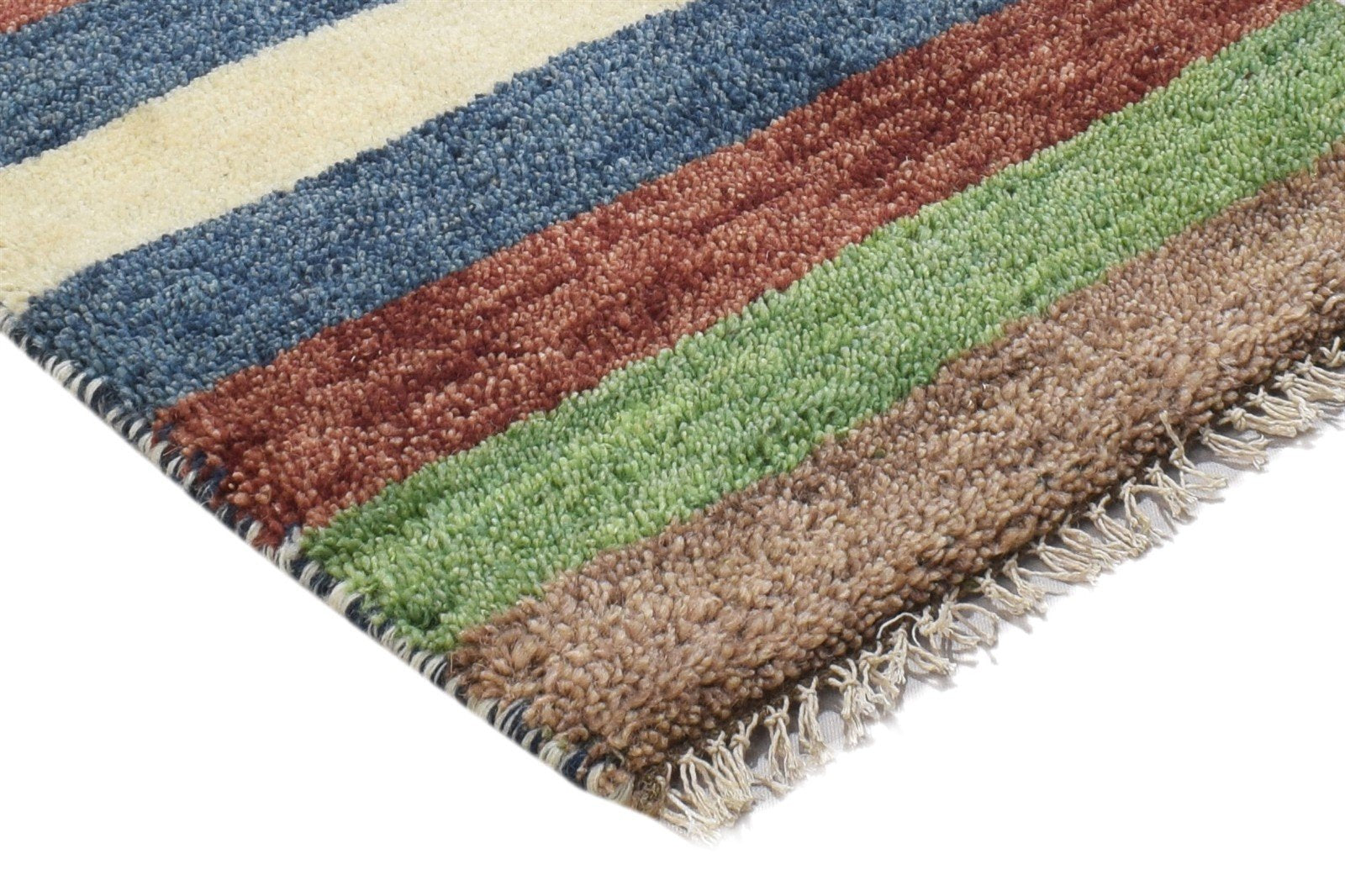 Multi Color Wool Rug 1X2 Persian Hand Knotted Gabbeh Southwestern Small Carpet 7864204296341