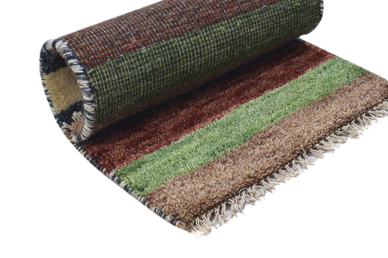 Multi Color Wool Rug 1X2 Persian Hand Knotted Gabbeh Southwestern Small Carpet 7864204296341