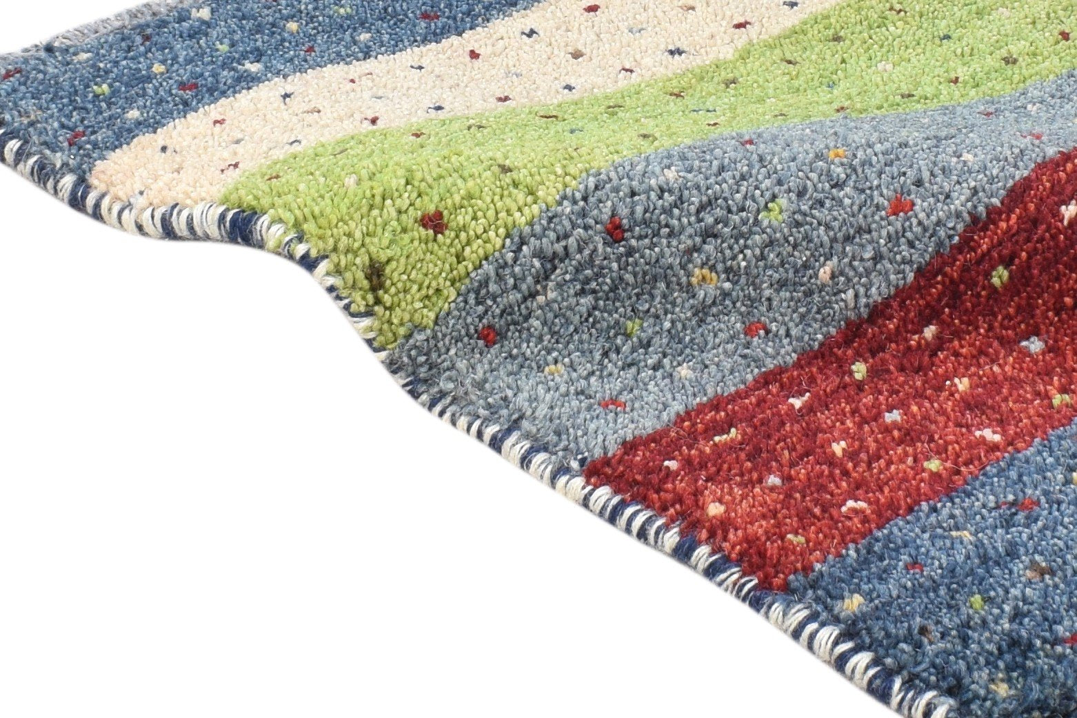 Multi Color Wool Rug 1X2 Persian Hand Knotted Southwestern Tribal Small Carpet 7865181077653