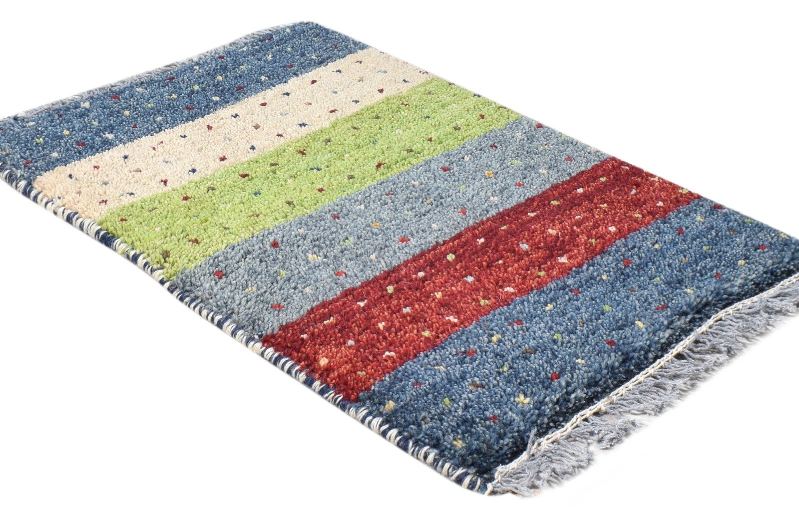 Multi Color Wool Rug 1X2 Persian Hand Knotted Southwestern Tribal Small Carpet 7865181077653