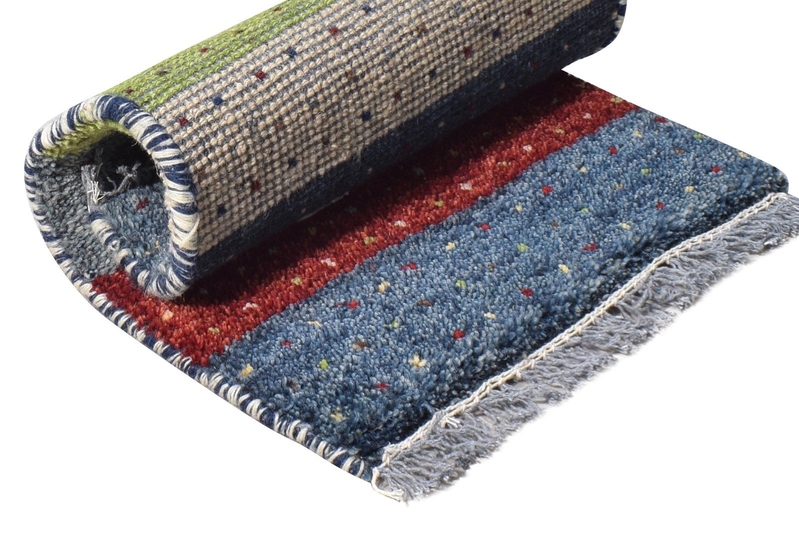 Multi Color Wool Rug 1X2 Persian Hand Knotted Southwestern Tribal Small Carpet 7865181077653