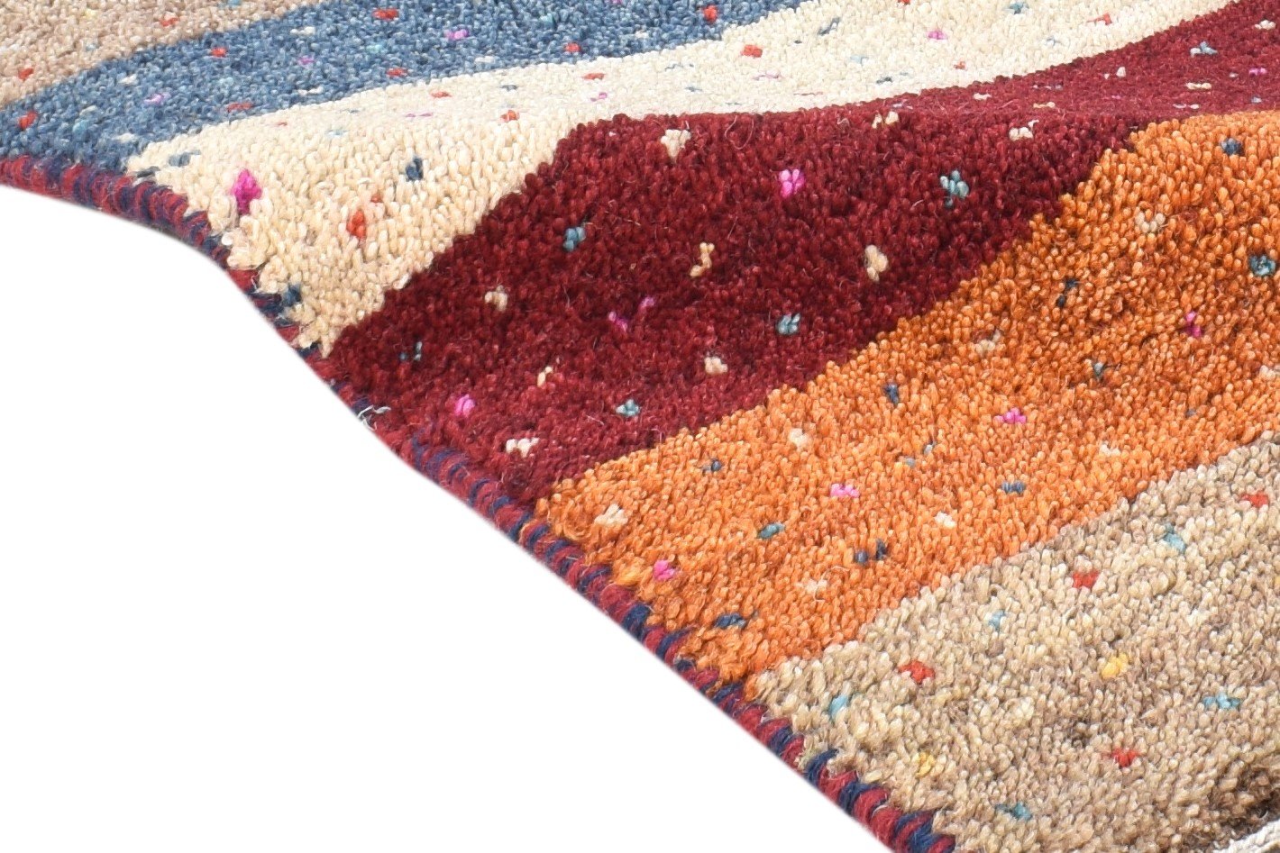 Multi Color Wool Rug 1X2 Southwestern Hand Knotted American Tribal Small Carpet 7865057542293