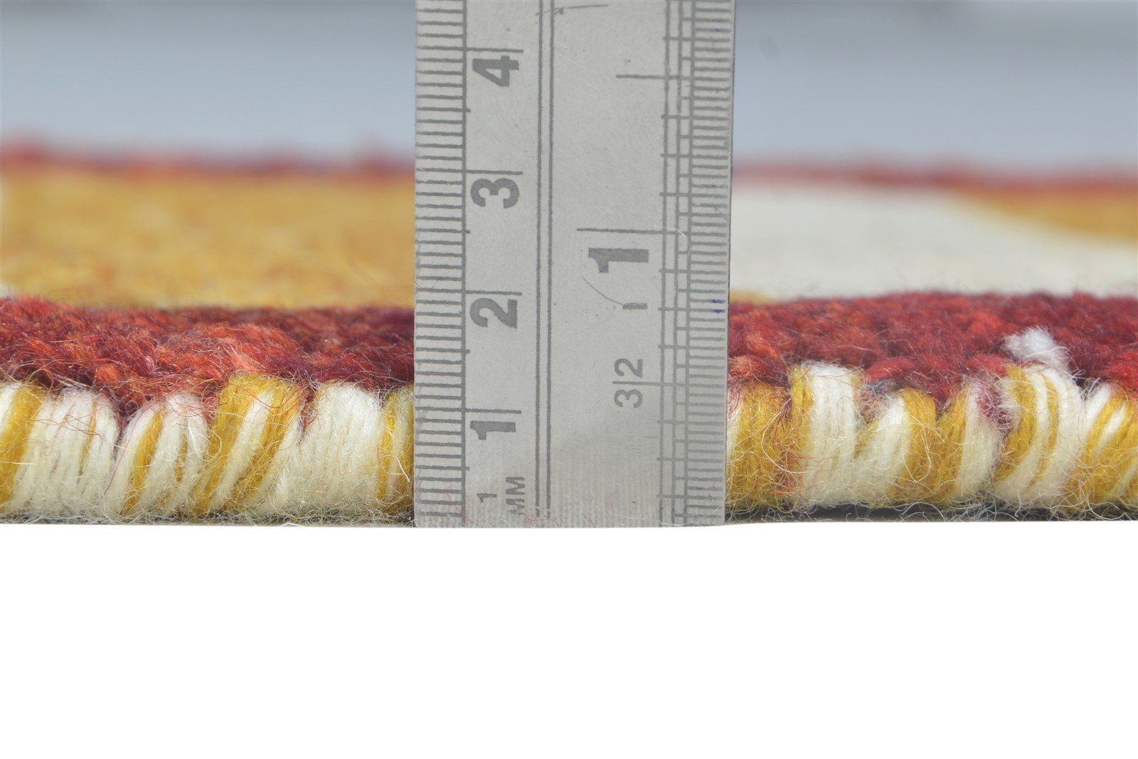 Multi Color Wool Rug 1X2 Southwestern Hand Knotted Gabbeh Striped Small Carpet 7865061343381
