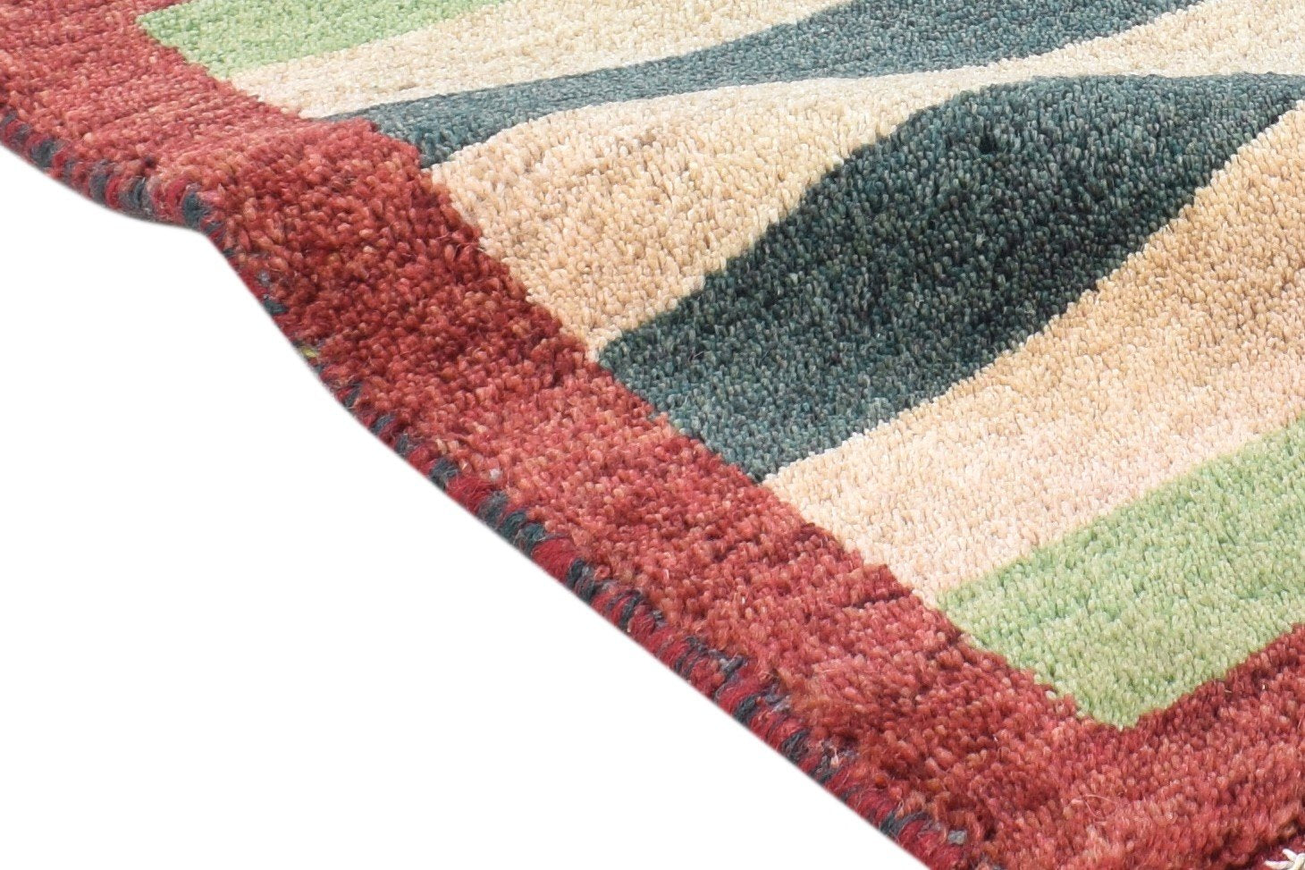 Multi Color Wool Rug 1X2 Southwestern Hand Knotted Gabbeh Tribal Small Carpet 7865096372373