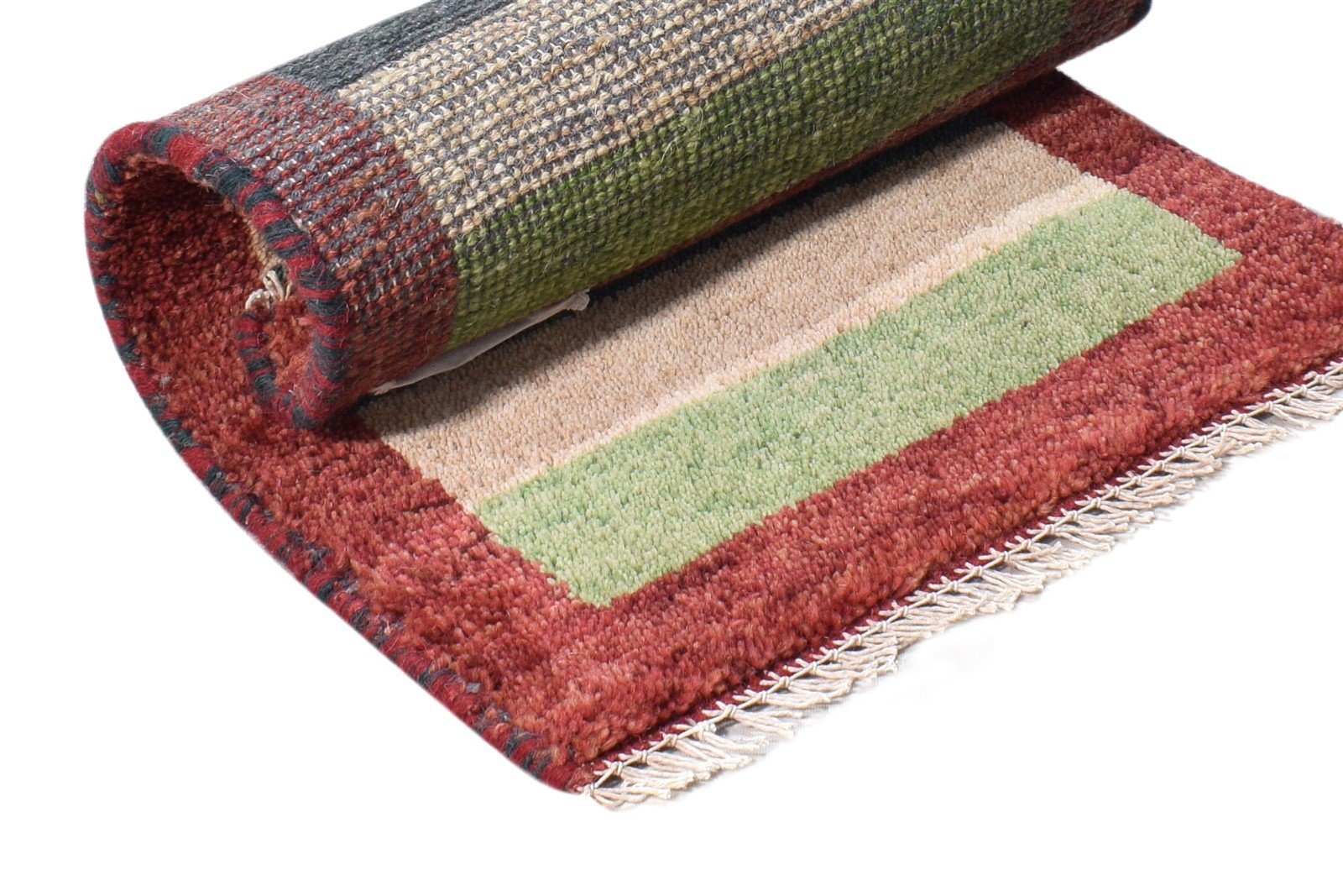 Multi Color Wool Rug 1X2 Southwestern Hand Knotted Gabbeh Tribal Small Carpet 7865096372373