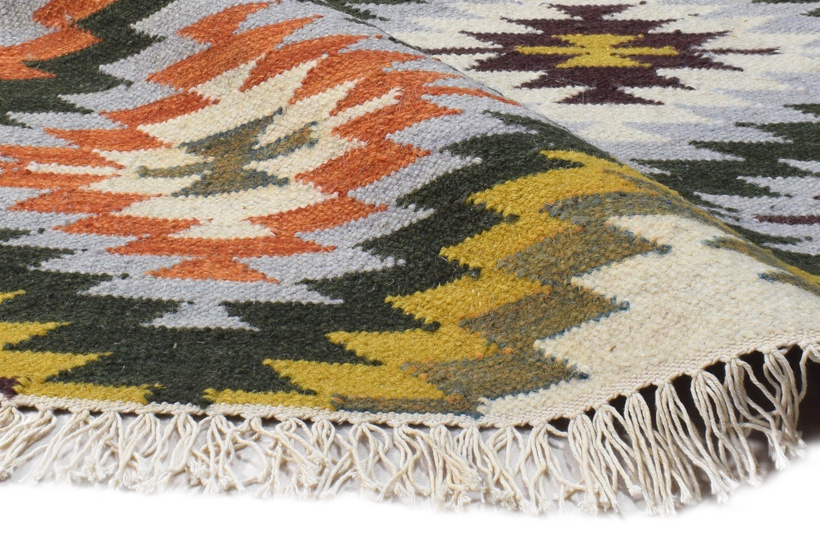 Reggi Multi Color Wool Rug 2' X 3' Modern Dhurrie Bohemian Southwestern 7865082052757