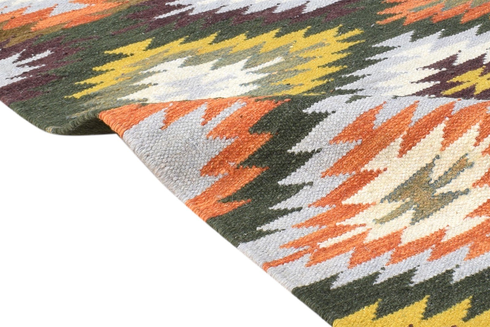 Reggi Multi Color Wool Rug 2' X 3' Modern Dhurrie Bohemian Southwestern 7865082052757