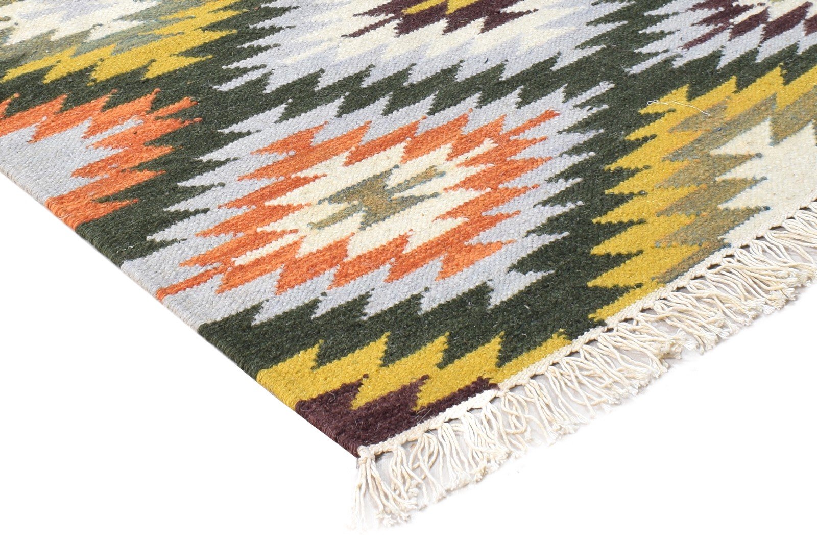 Reggi Multi Color Wool Rug 2' X 3' Modern Dhurrie Bohemian Southwestern 7865082052757
